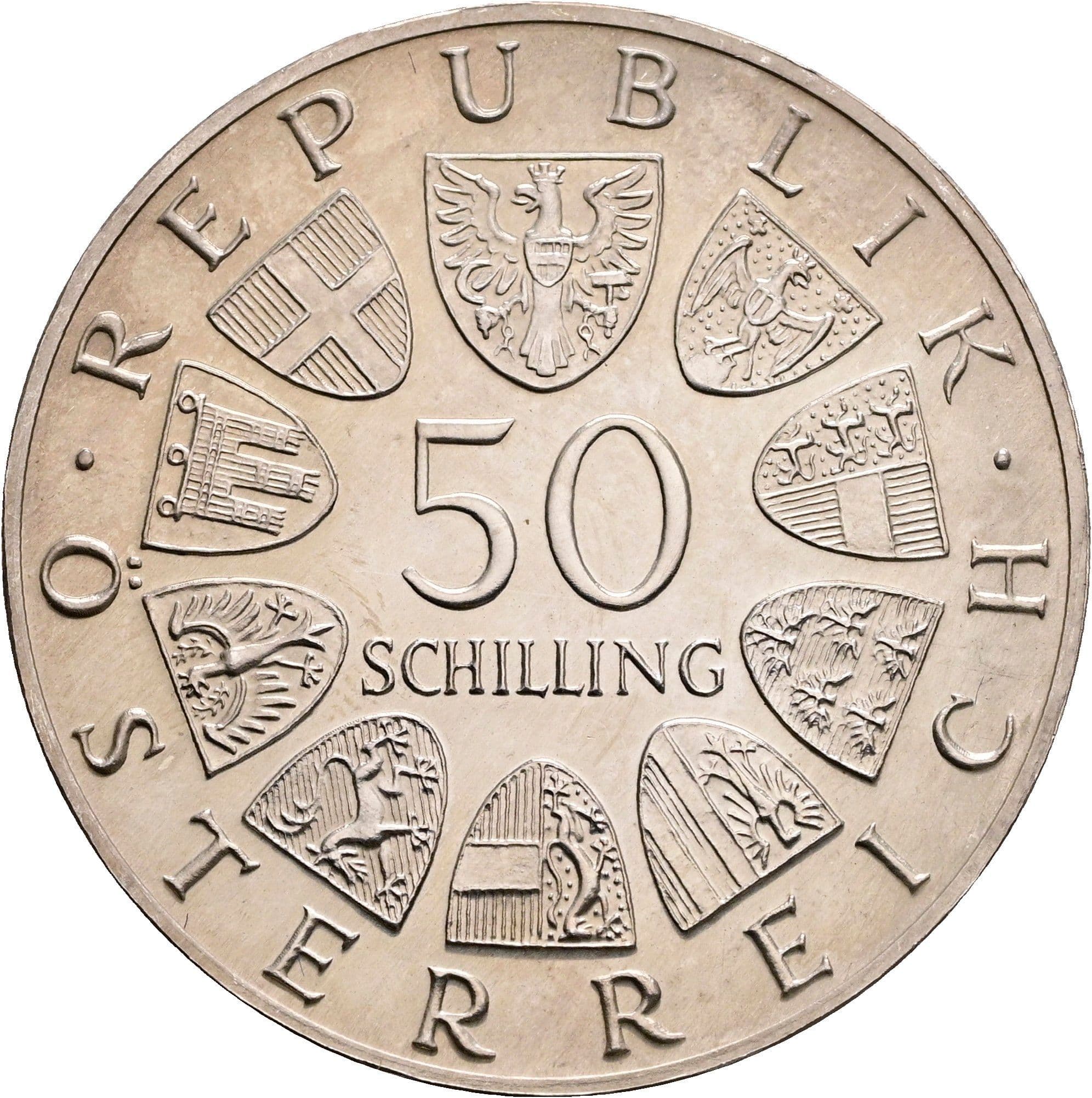 50 Schilling 1965 – Rückseite