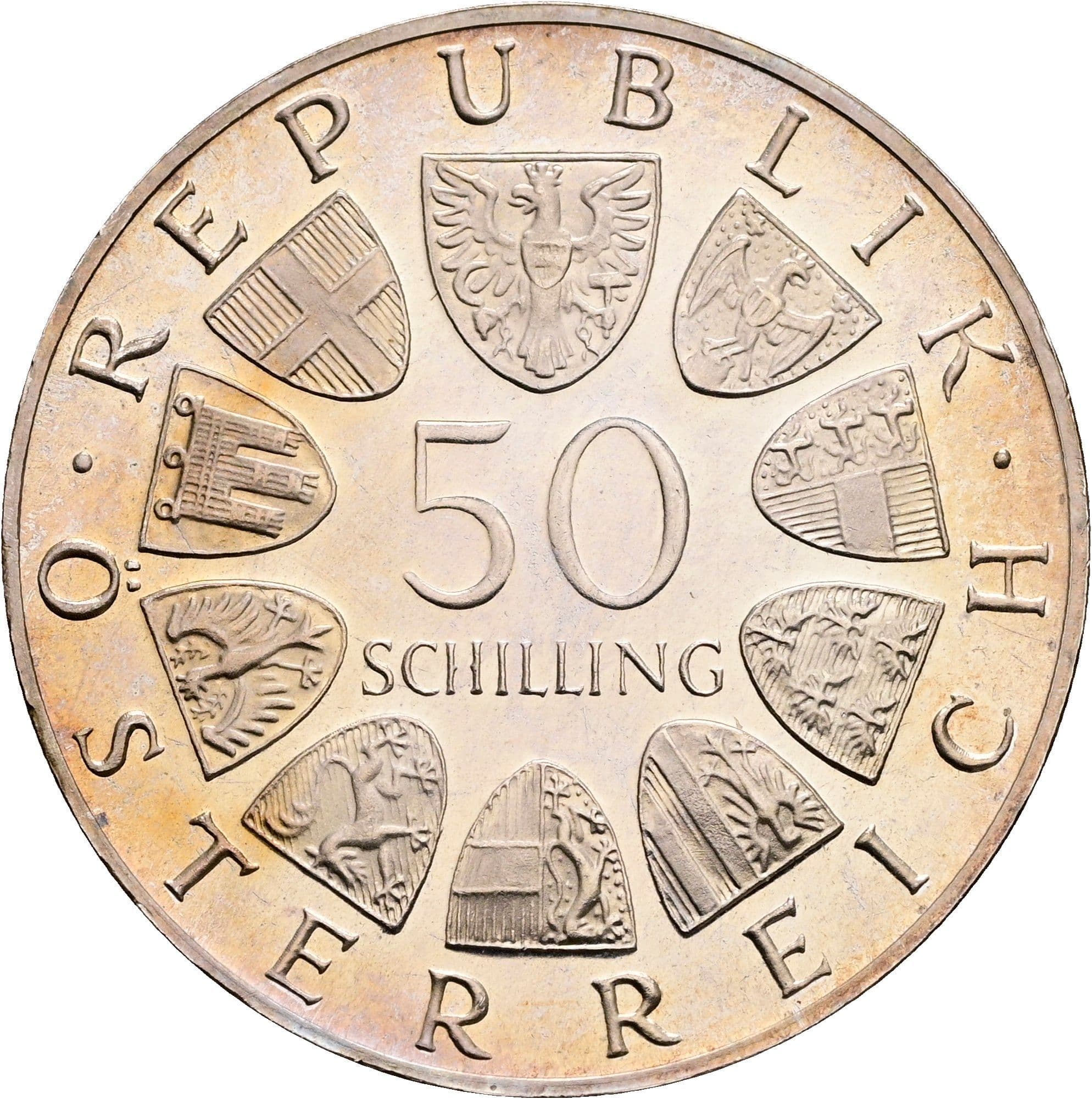 50 Schilling 1968 – Rückseite