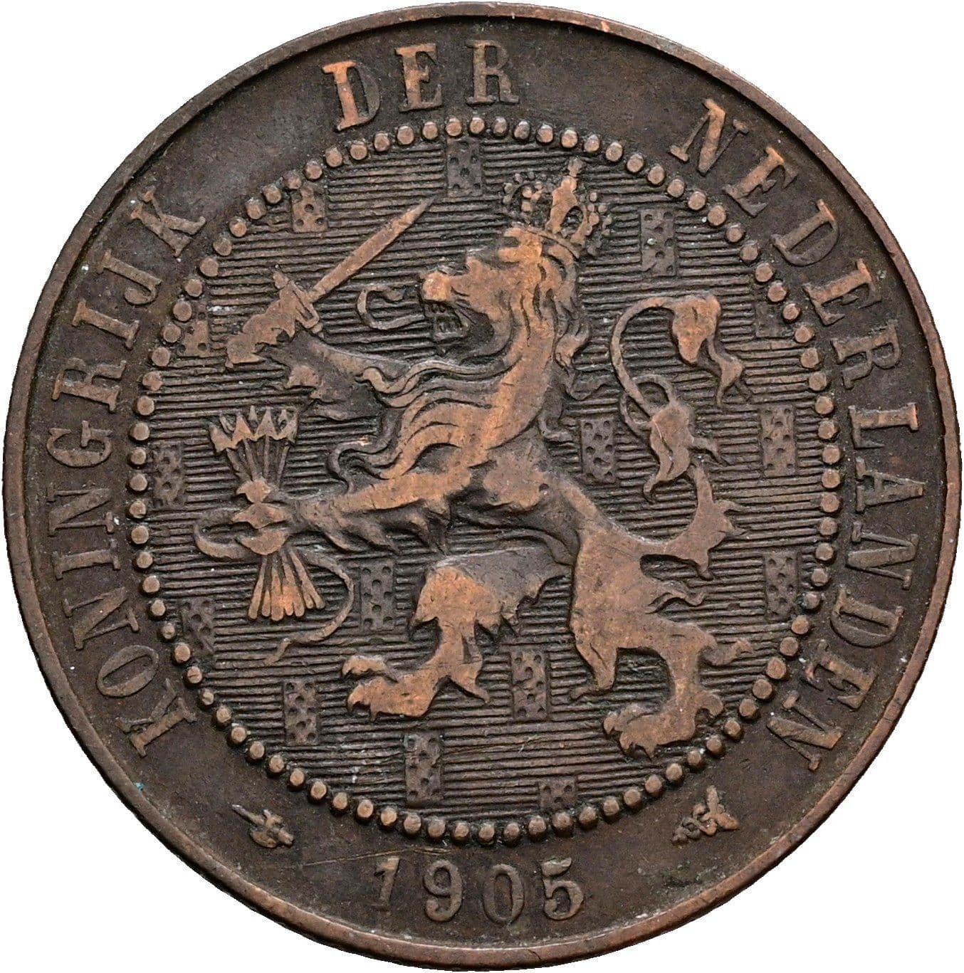 2 1/2 Cent Wilhelmina 1890-1948 1905 – Rückseite