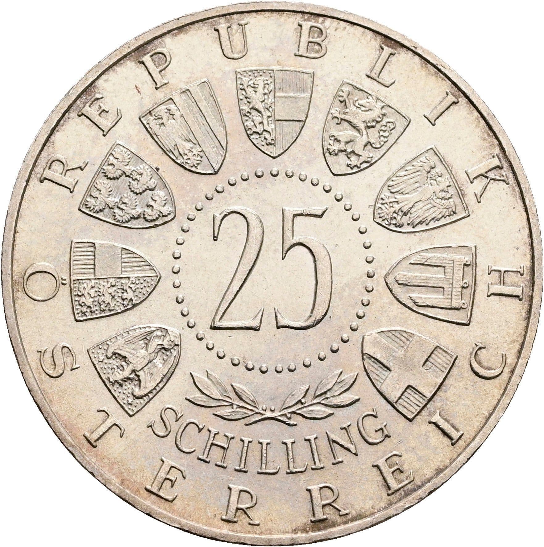 25 Schilling 1955 – Rückseite