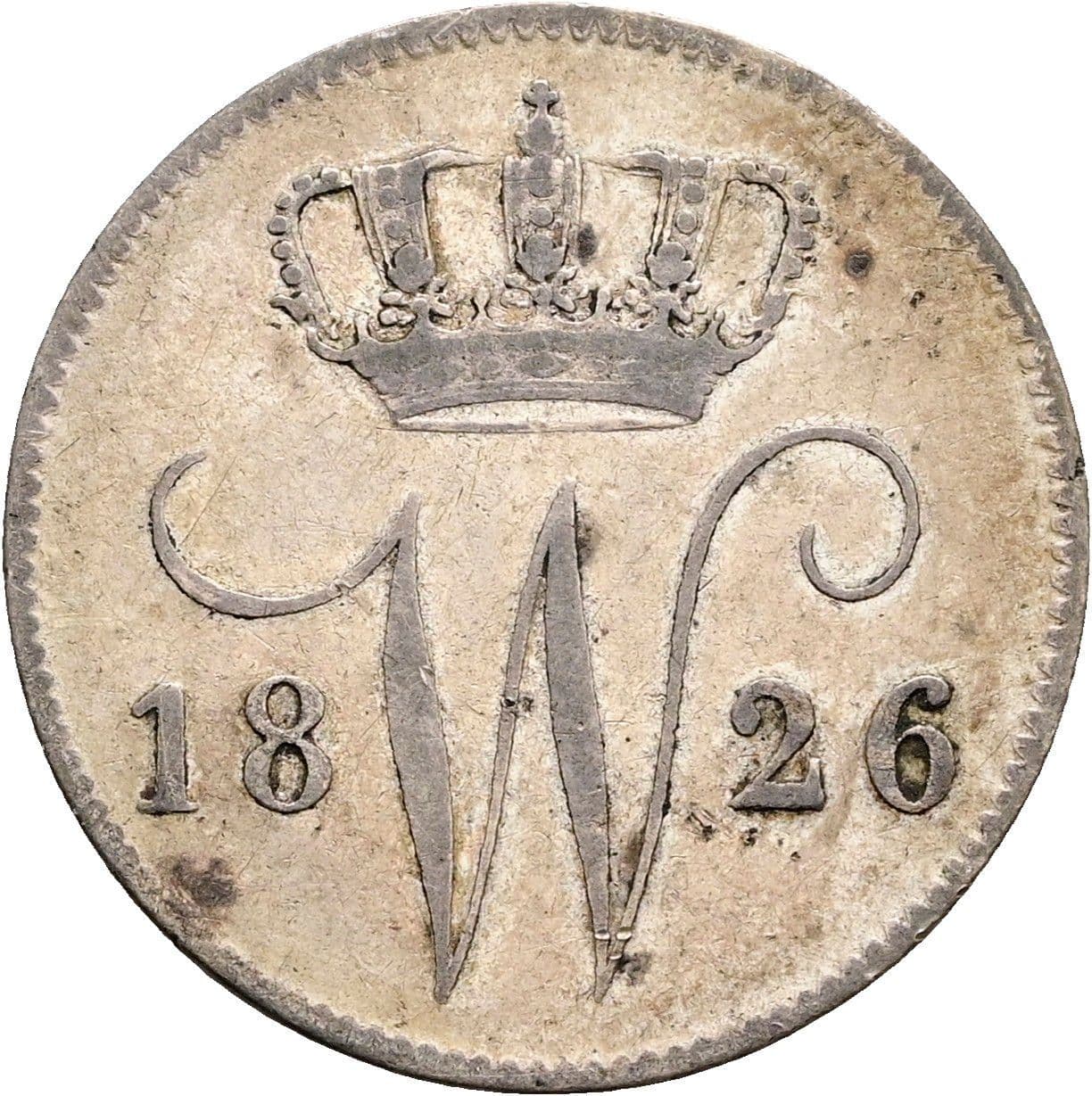 25 Cent Wilhelm I. 1814-1840 1826 B – Vorderseite