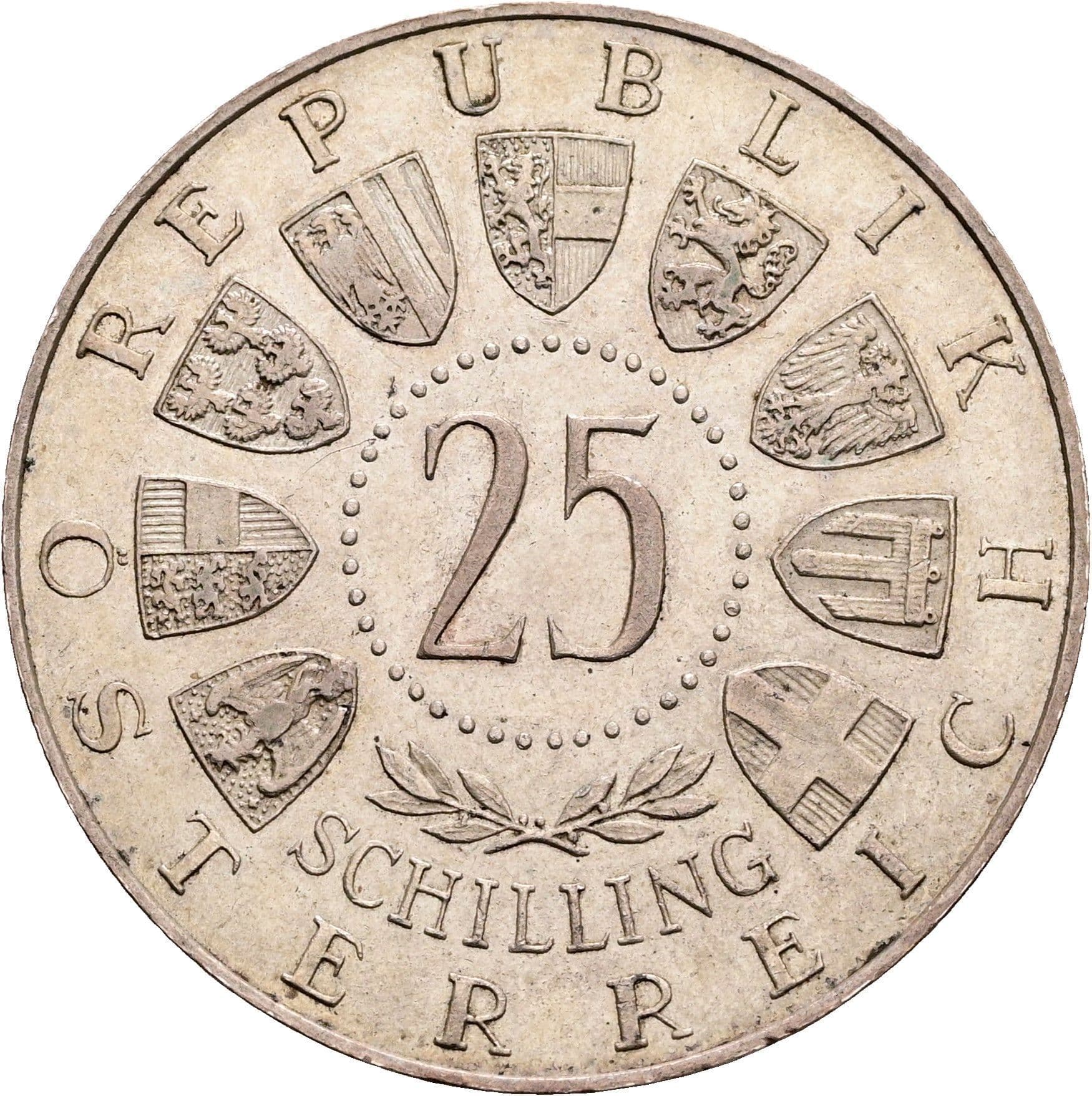 25 Schilling 1955 – Rückseite
