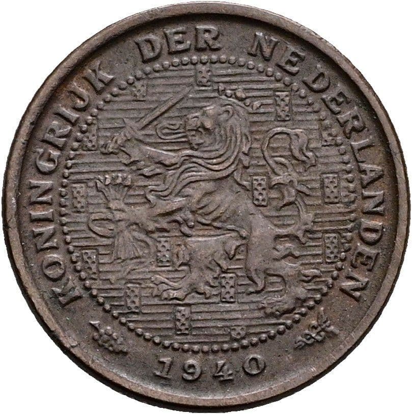 1/2 Cent Wilhelmina 1890-1948 1940 – Rückseite