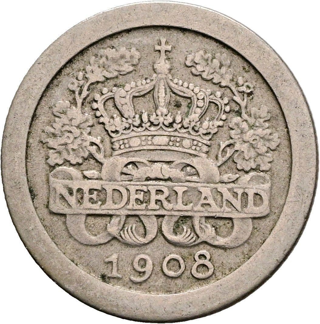 5 Cents Wilhelmina 1890-1948 1908 – Rückseite