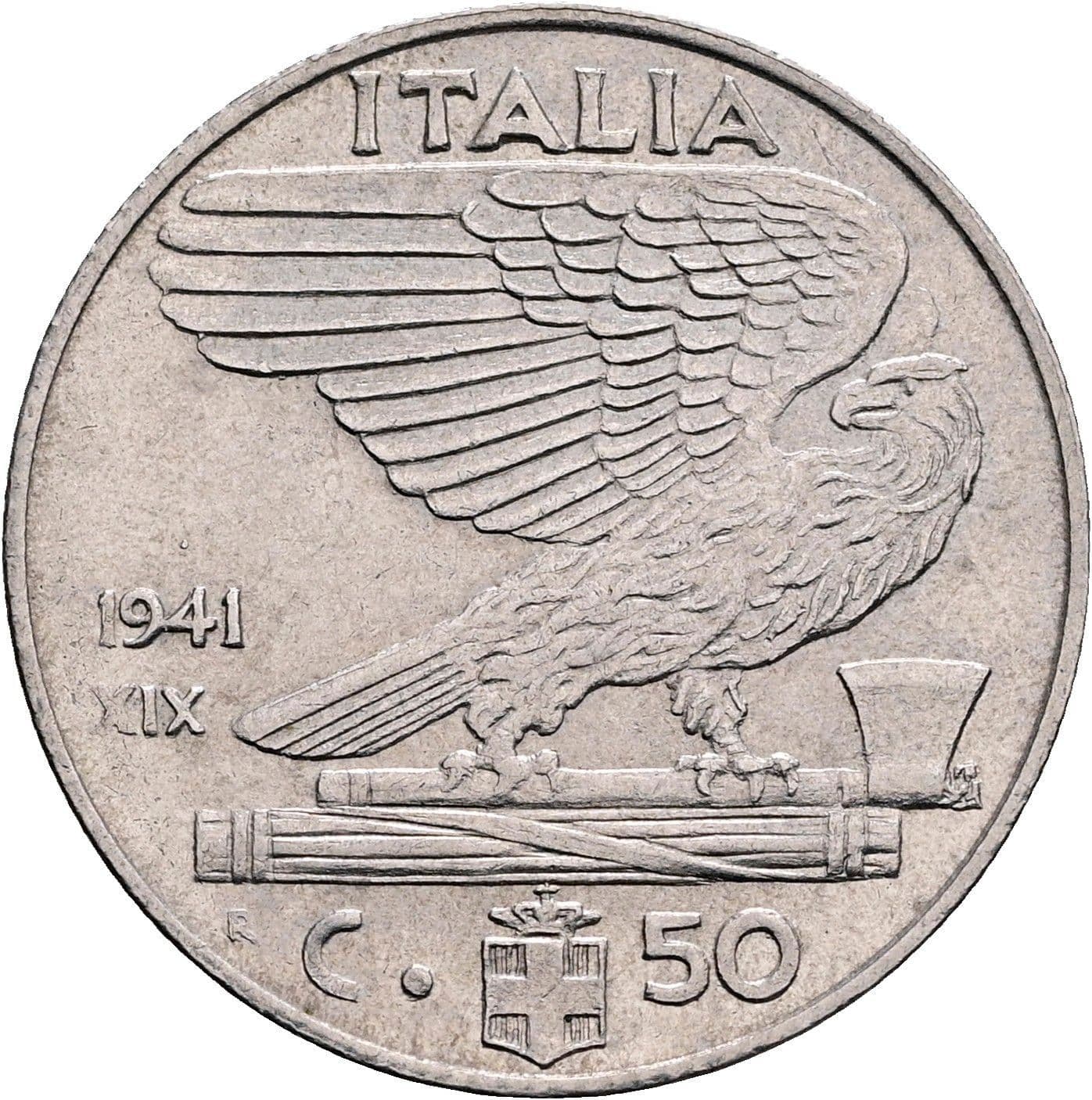 50 Centesimi Vittorio Emanuele III. 1900-1946 1941 – Rückseite