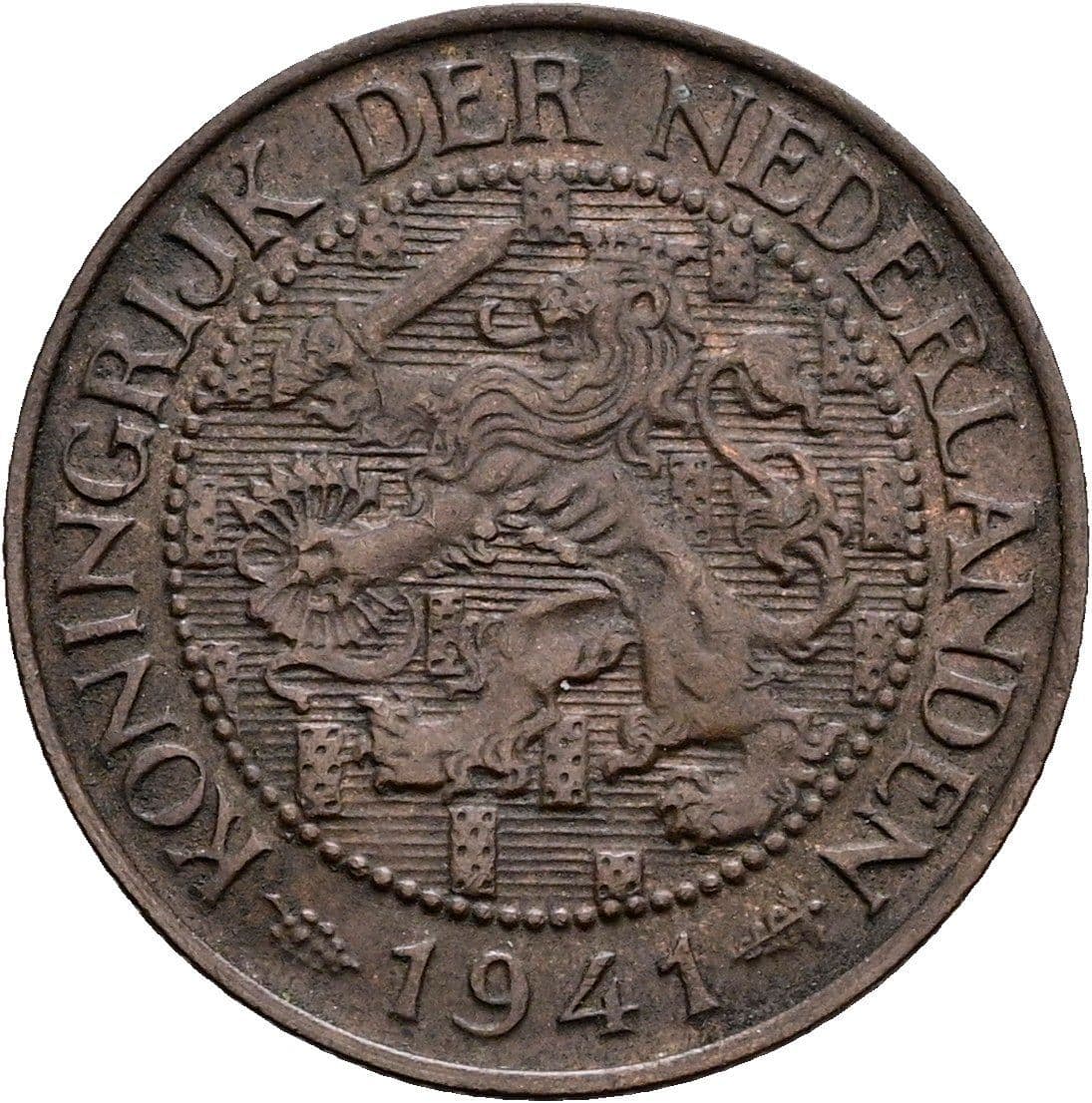 1 Cent Wilhelmina 1890-1948 1941 – Rückseite
