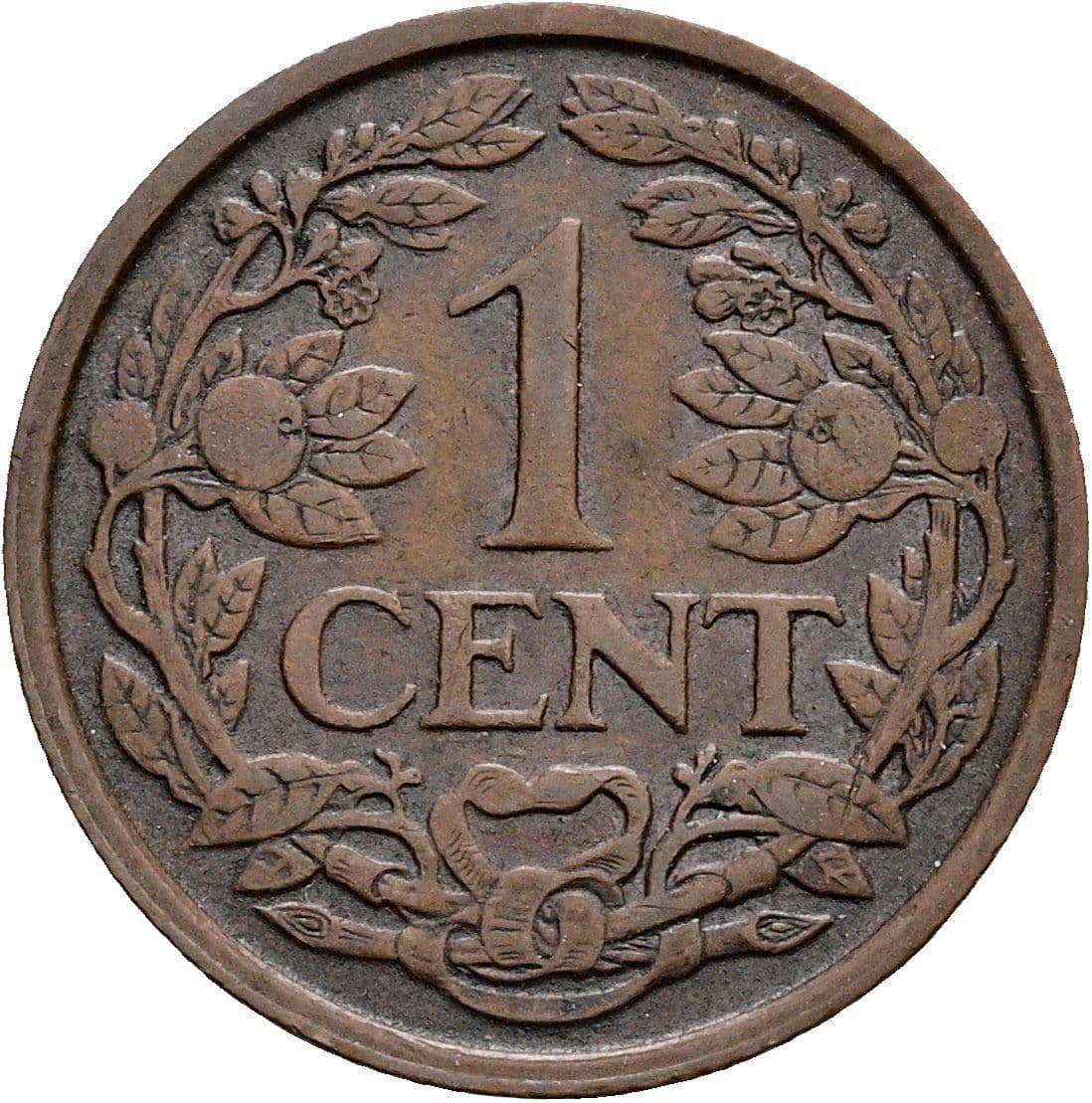1 Cent Wilhelmina 1890-1948 1930 – Vorderseite