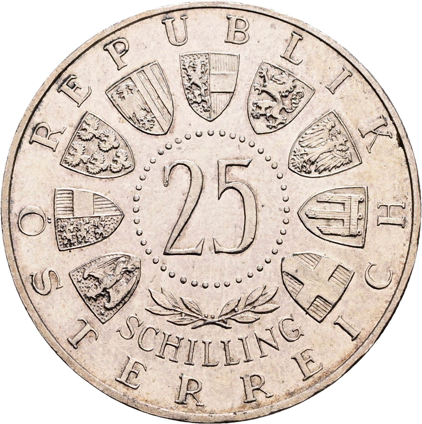 25 Schilling 1955 – Rückseite