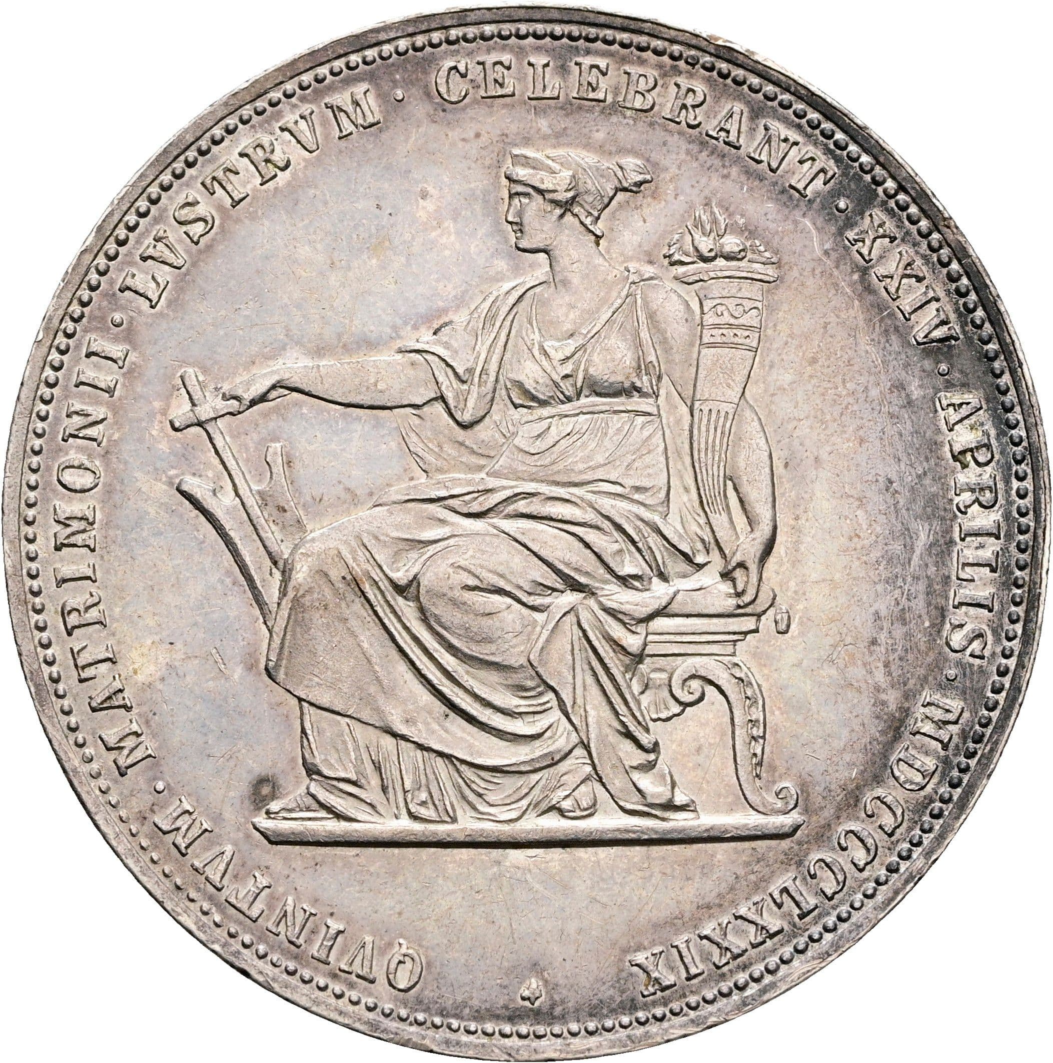 2 Gulden Silberhochzeit Franz Joseph I. 1848-1916 Wien 1879 – Rückseite