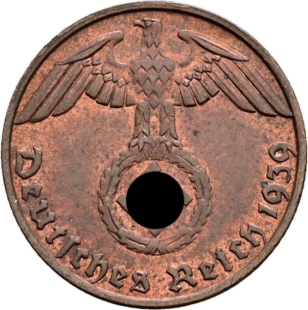 1 Reichspfennig 1939 B – Rückseite
