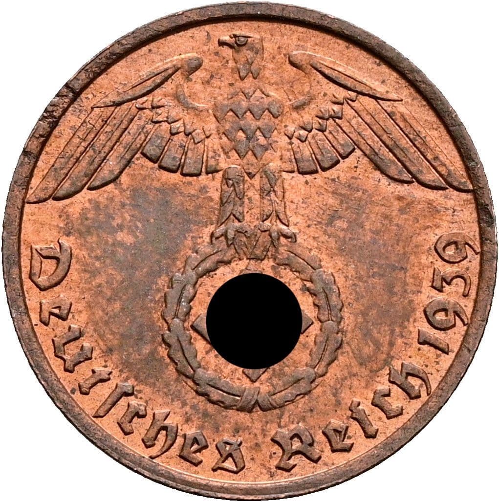 1 Reichspfennig 1939 B – Rückseite