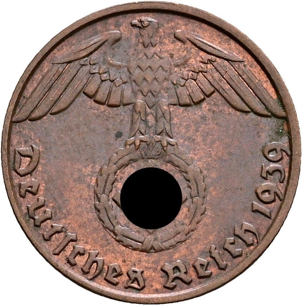 1 Reichspfennig 1939 B – Rückseite