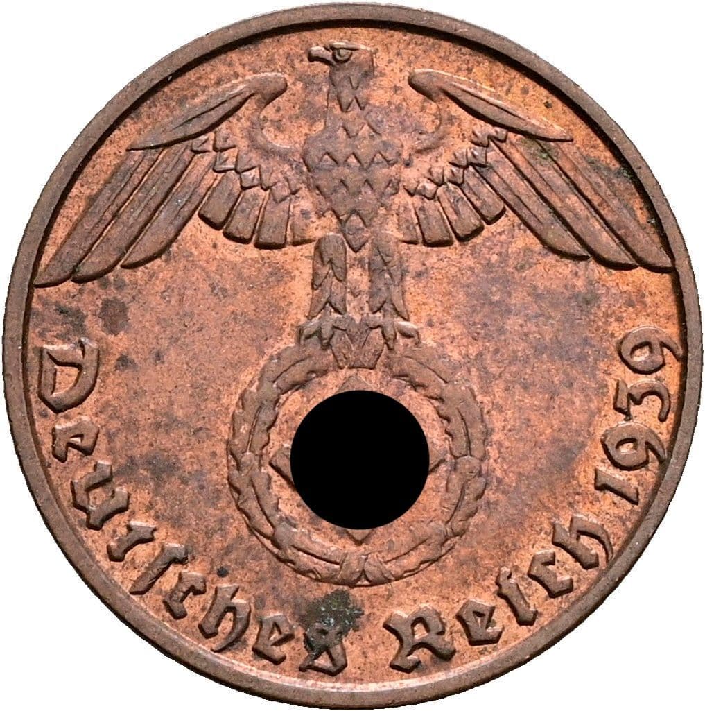 1 Reichspfennig 1939 B – Rückseite