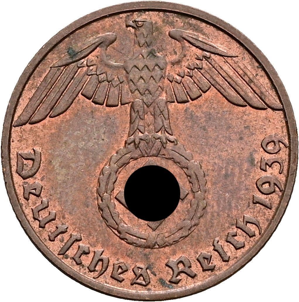 1 Reichspfennig 1939 B – Rückseite