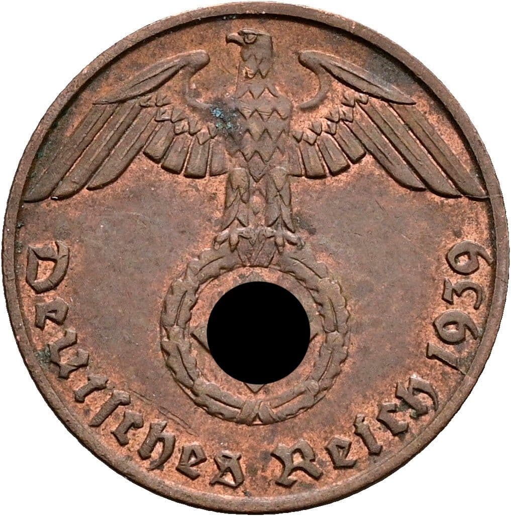 1 Reichspfennig 1939 B – Rückseite