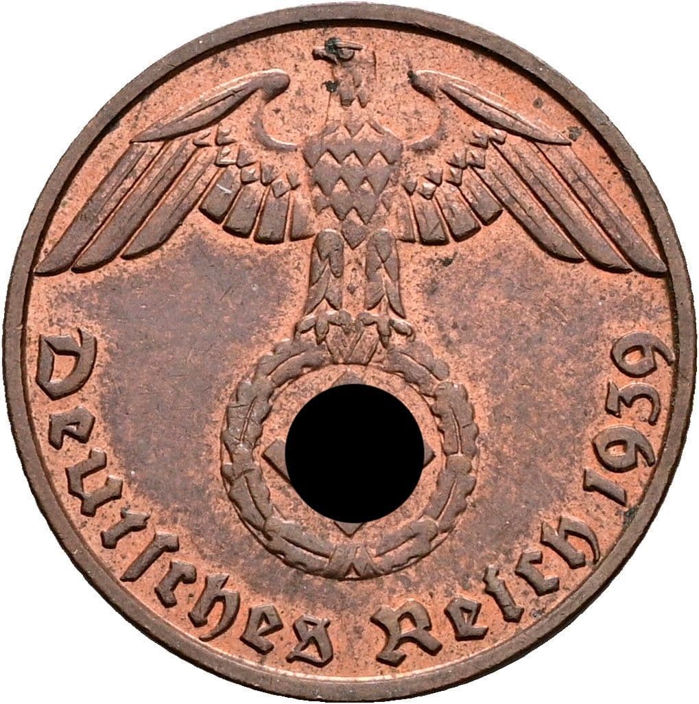 1 Reichspfennig 1939 B – Rückseite