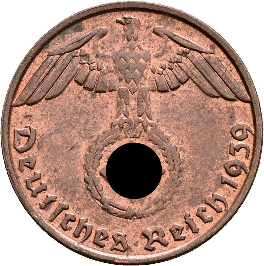 1 Reichspfennig 1939 B – Rückseite