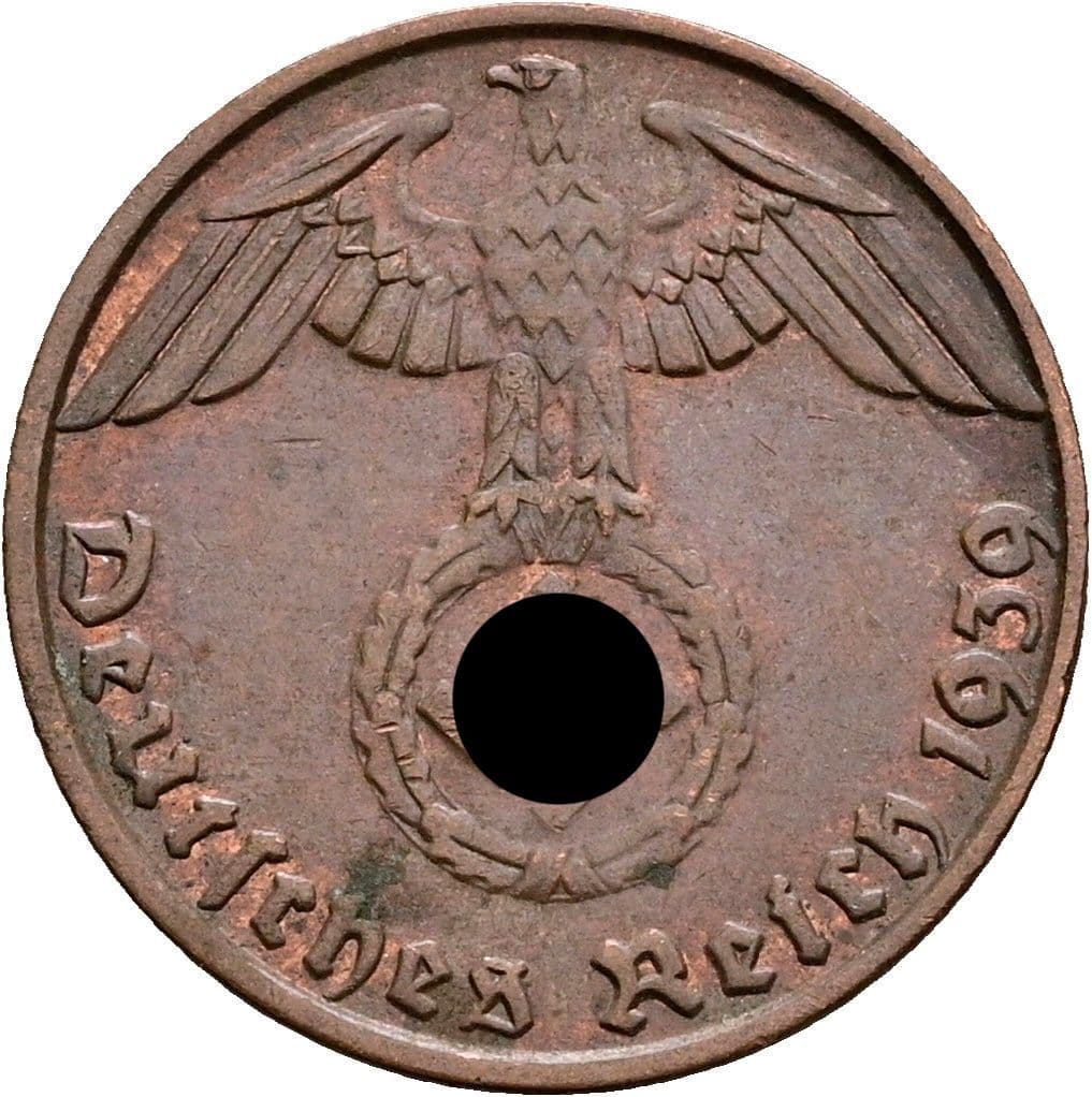 1 Reichspfennig 1939 B – Rückseite