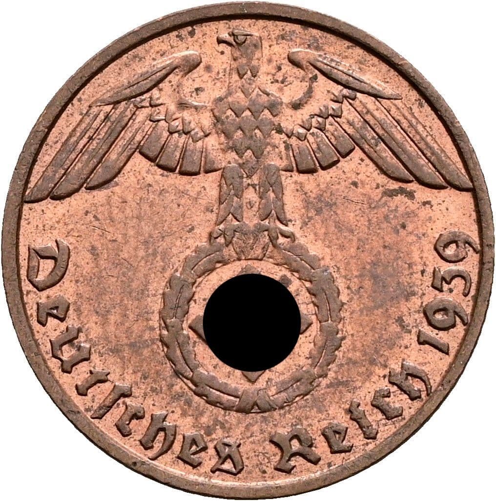 1 Reichspfennig 1939 B – Rückseite