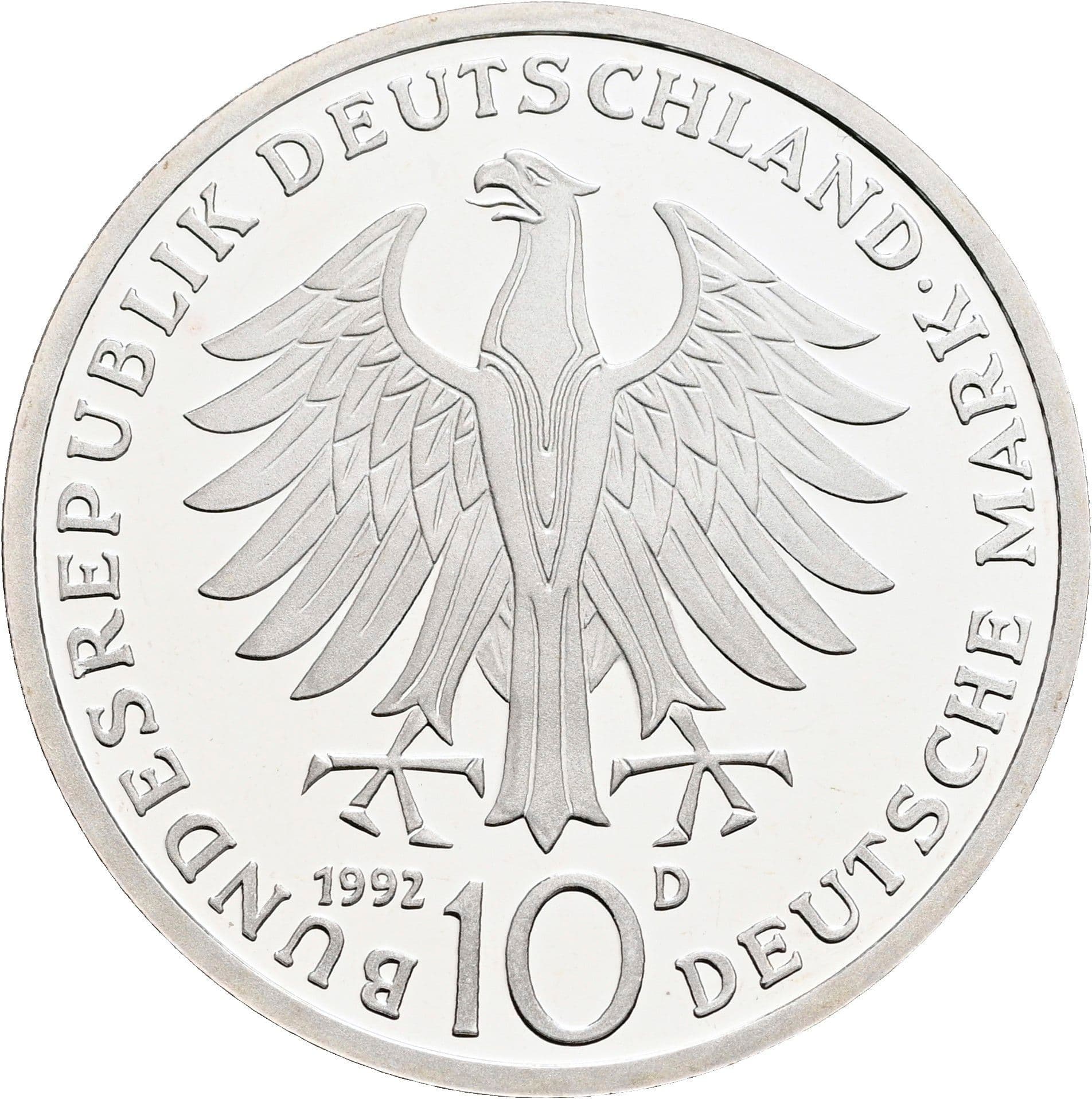 10 Deutsche Mark 1992 – Rückseite