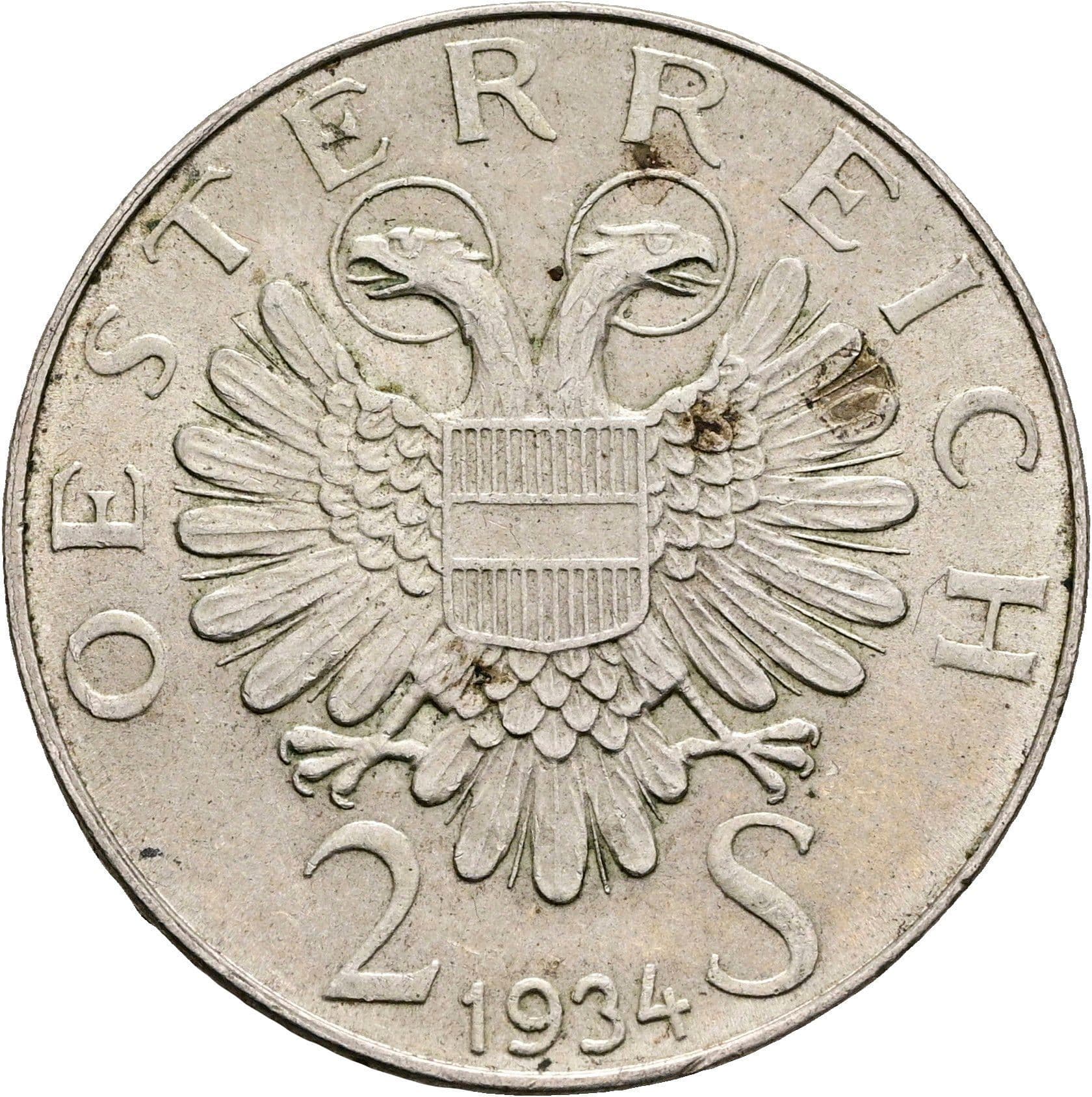 2 Schilling 1934 – Rückseite