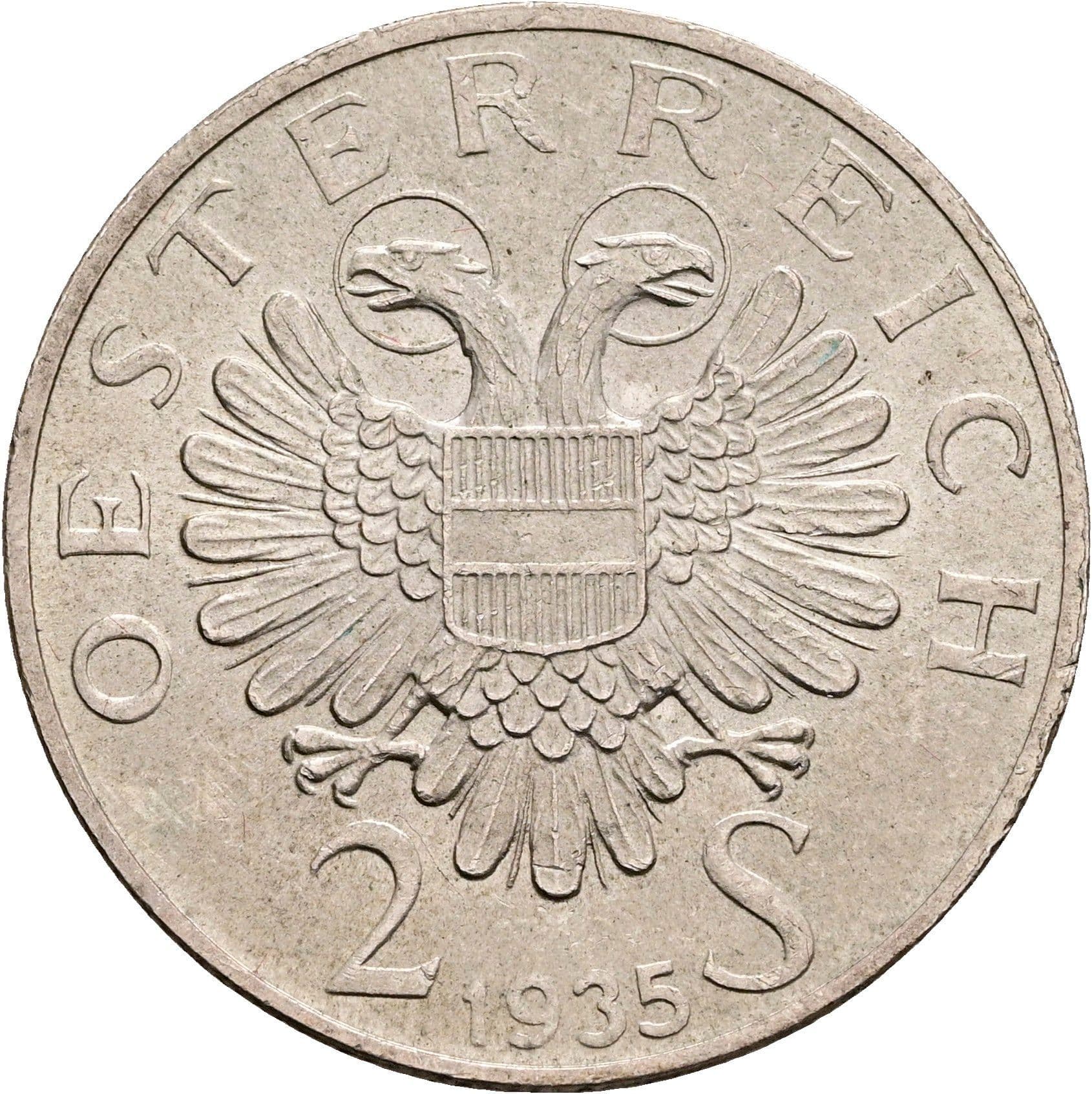 2 Schilling 1935 – Rückseite