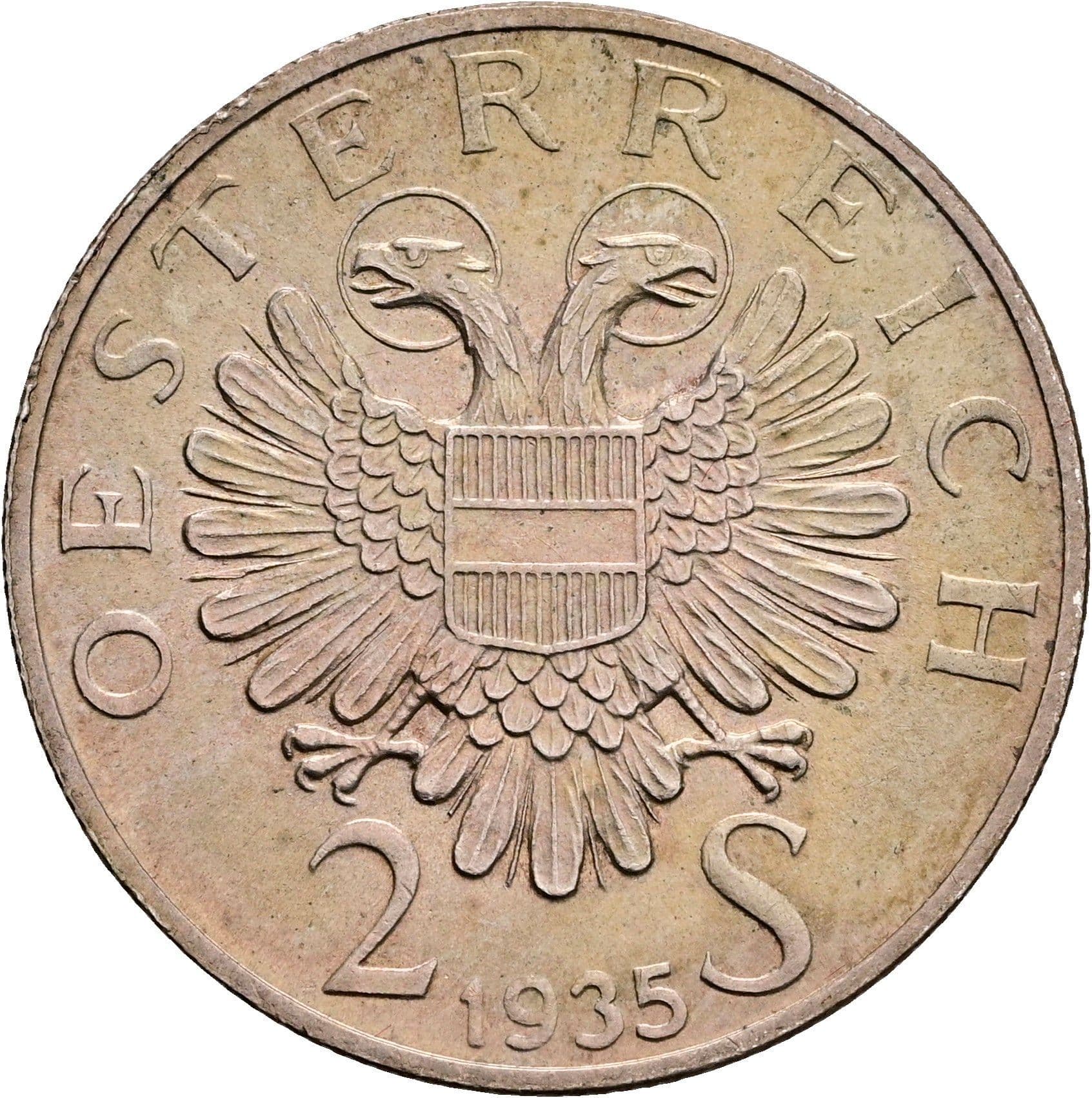 2 Schilling 1935 – Rückseite