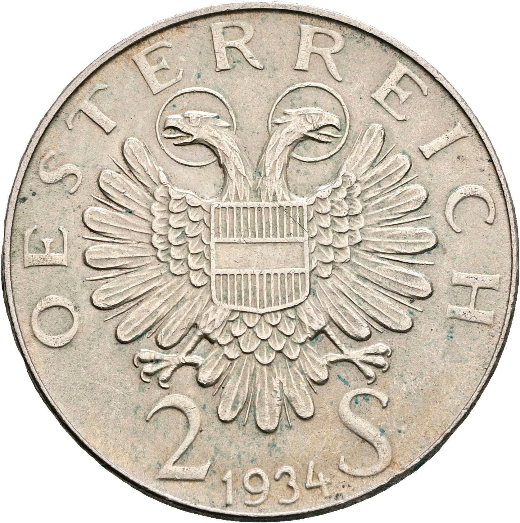 2 Schilling 1934 – Rückseite