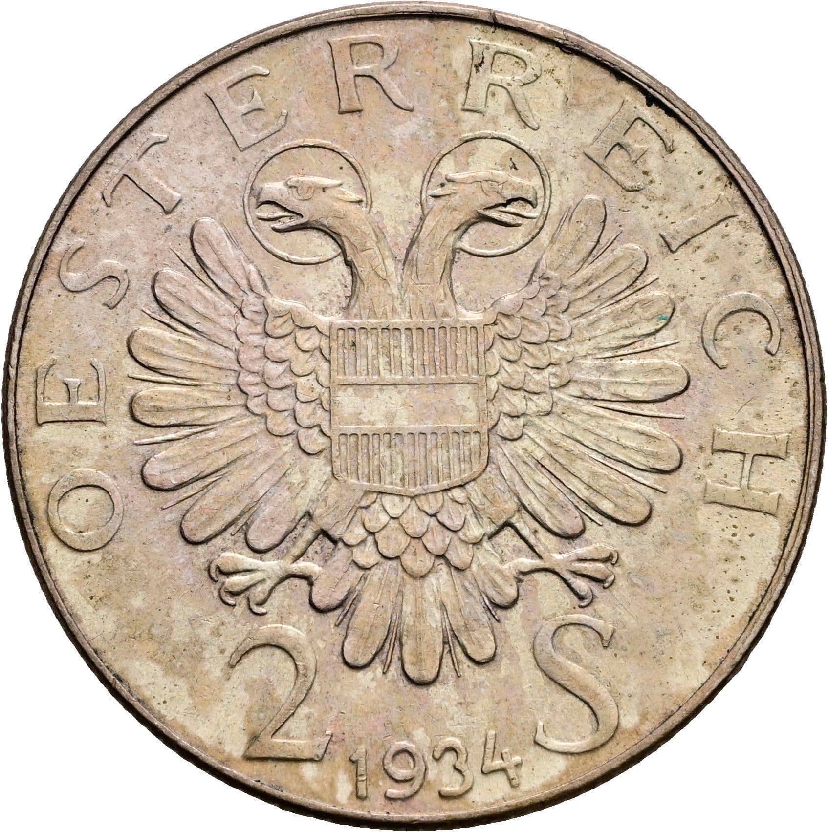 2 Schilling 1934 – Rückseite
