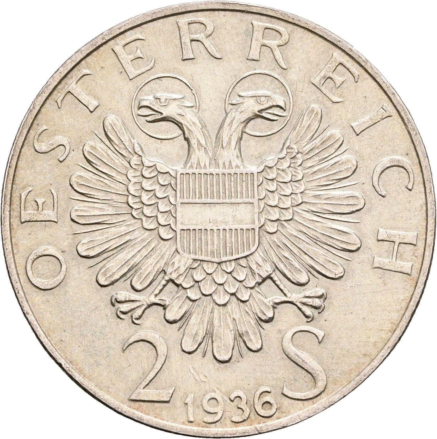2 Schilling 1936 – Rückseite