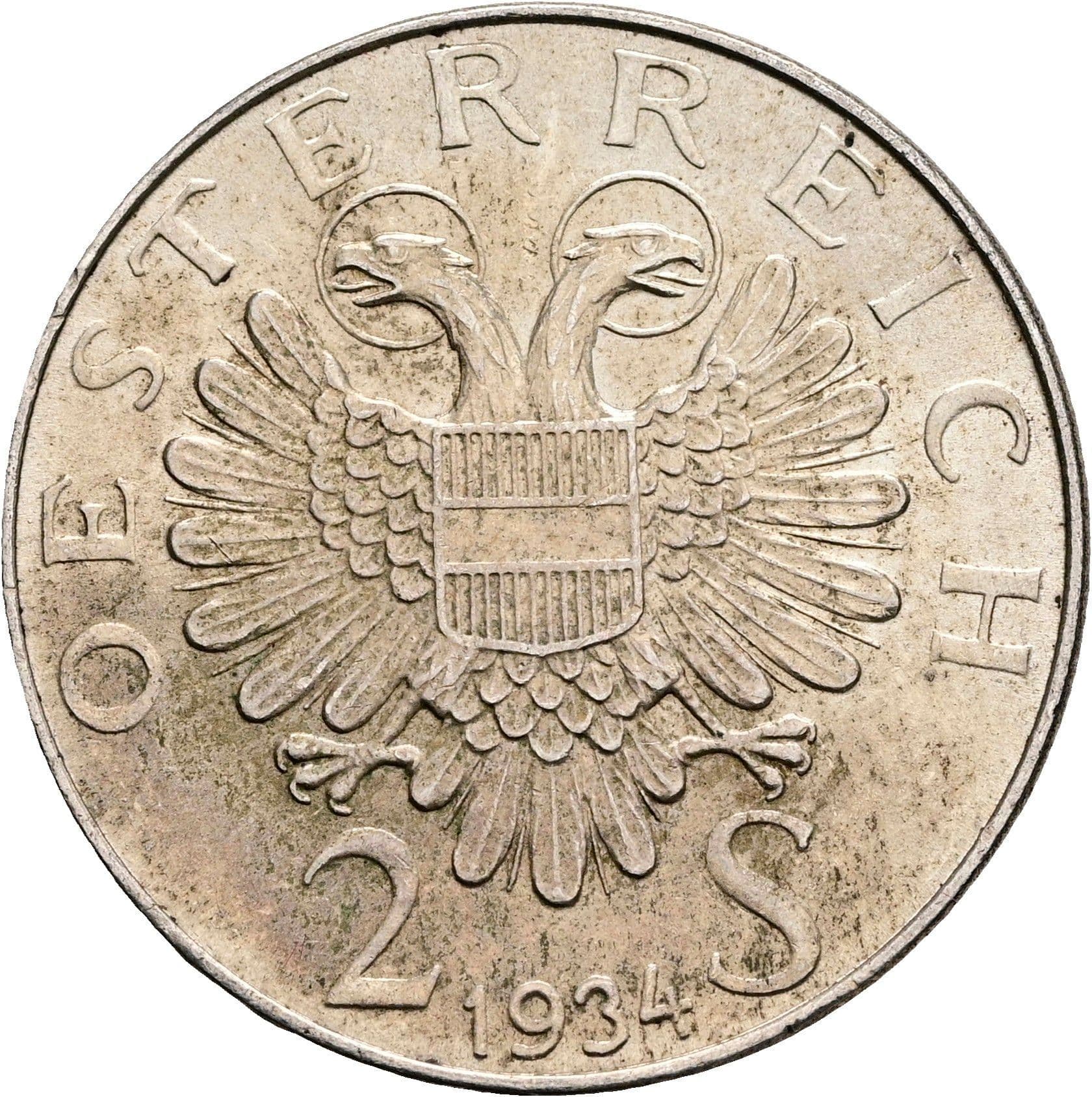 2 Schilling 1934 – Rückseite