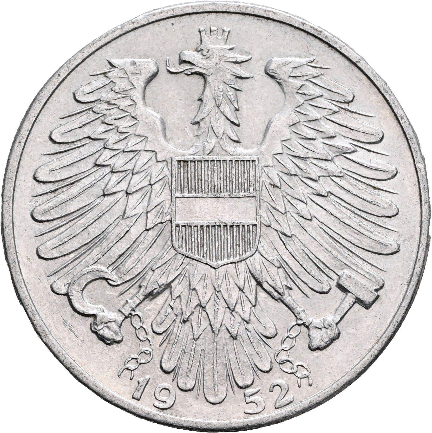5 Schilling 1952 – Rückseite