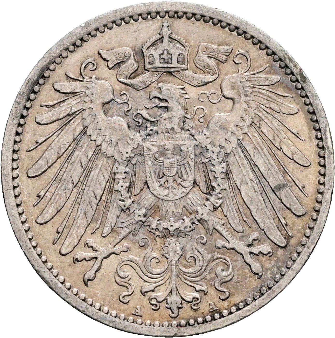 1 Mark 1908 A – Rückseite