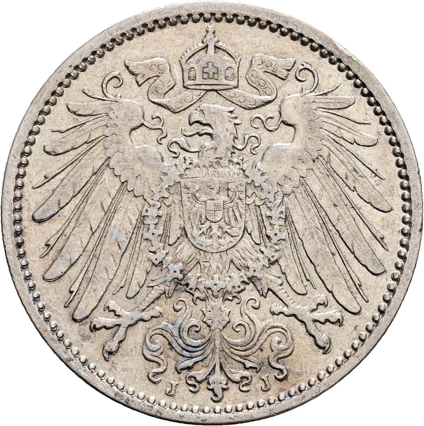 1 Mark 1907 J – Rückseite