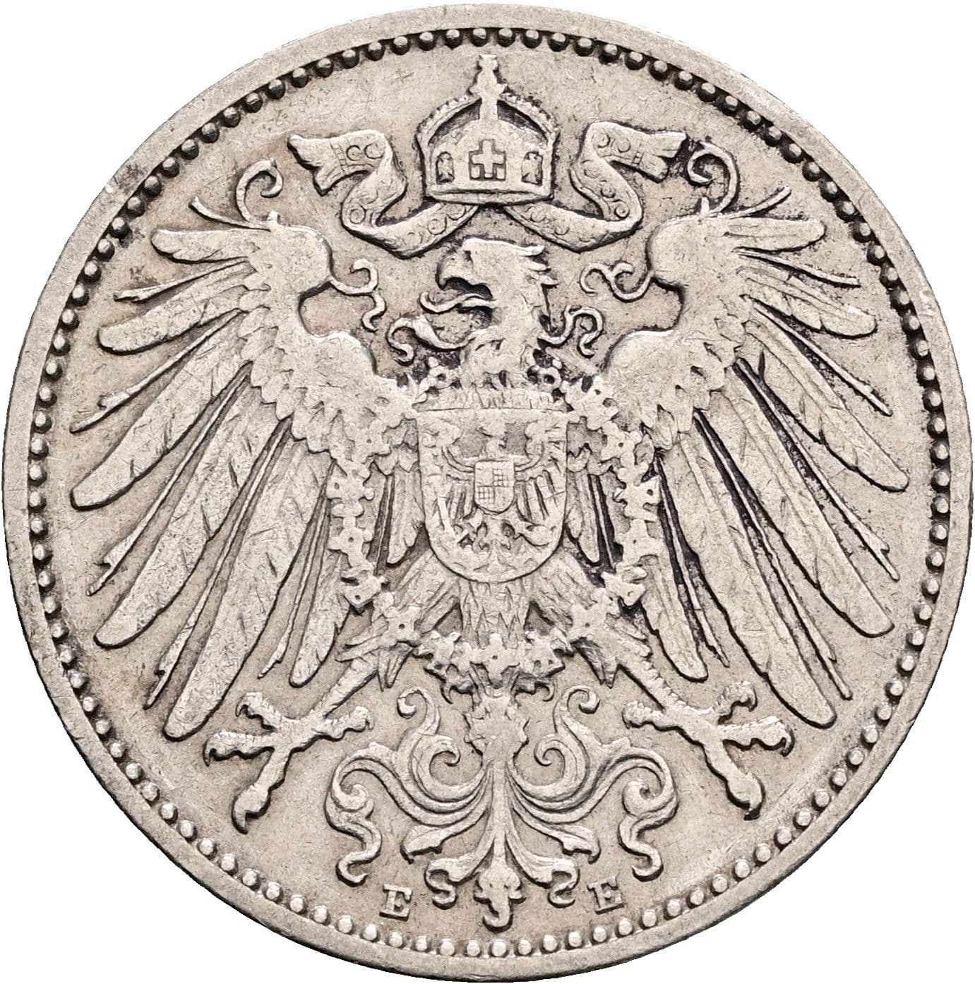 1 Mark 1902 E – Rückseite