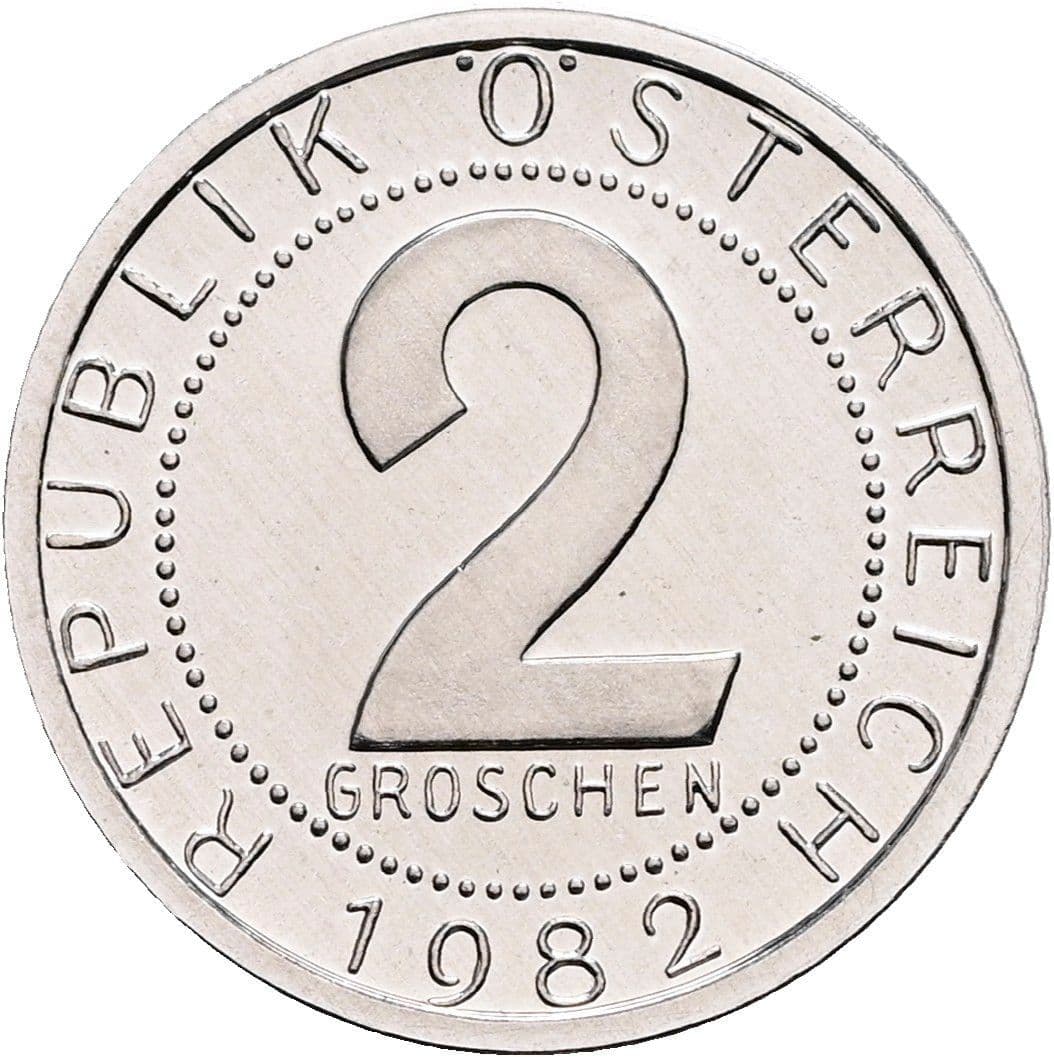 2 Groschen 1982 – Vorderseite