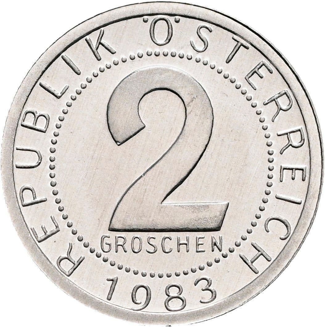 2 Groschen 1983 – Vorderseite