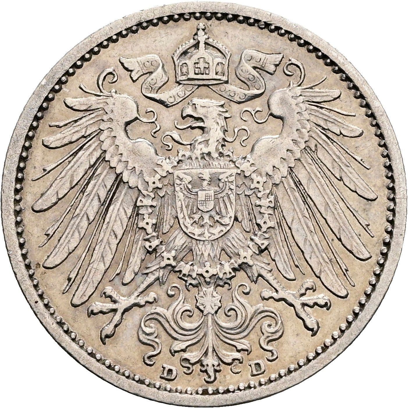 1 Mark 1909 D – Rückseite