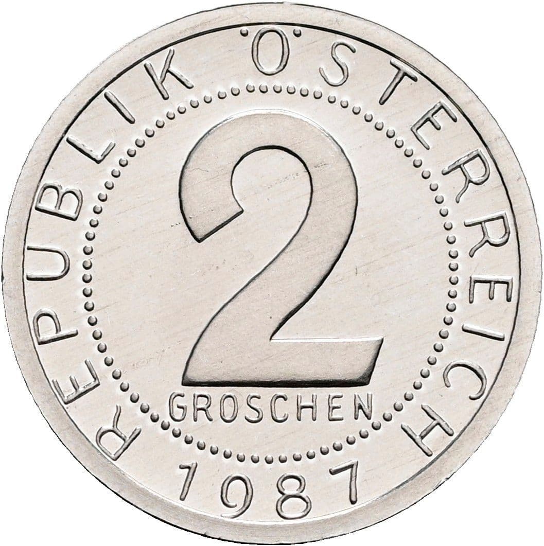 2 Groschen 1987 – Vorderseite