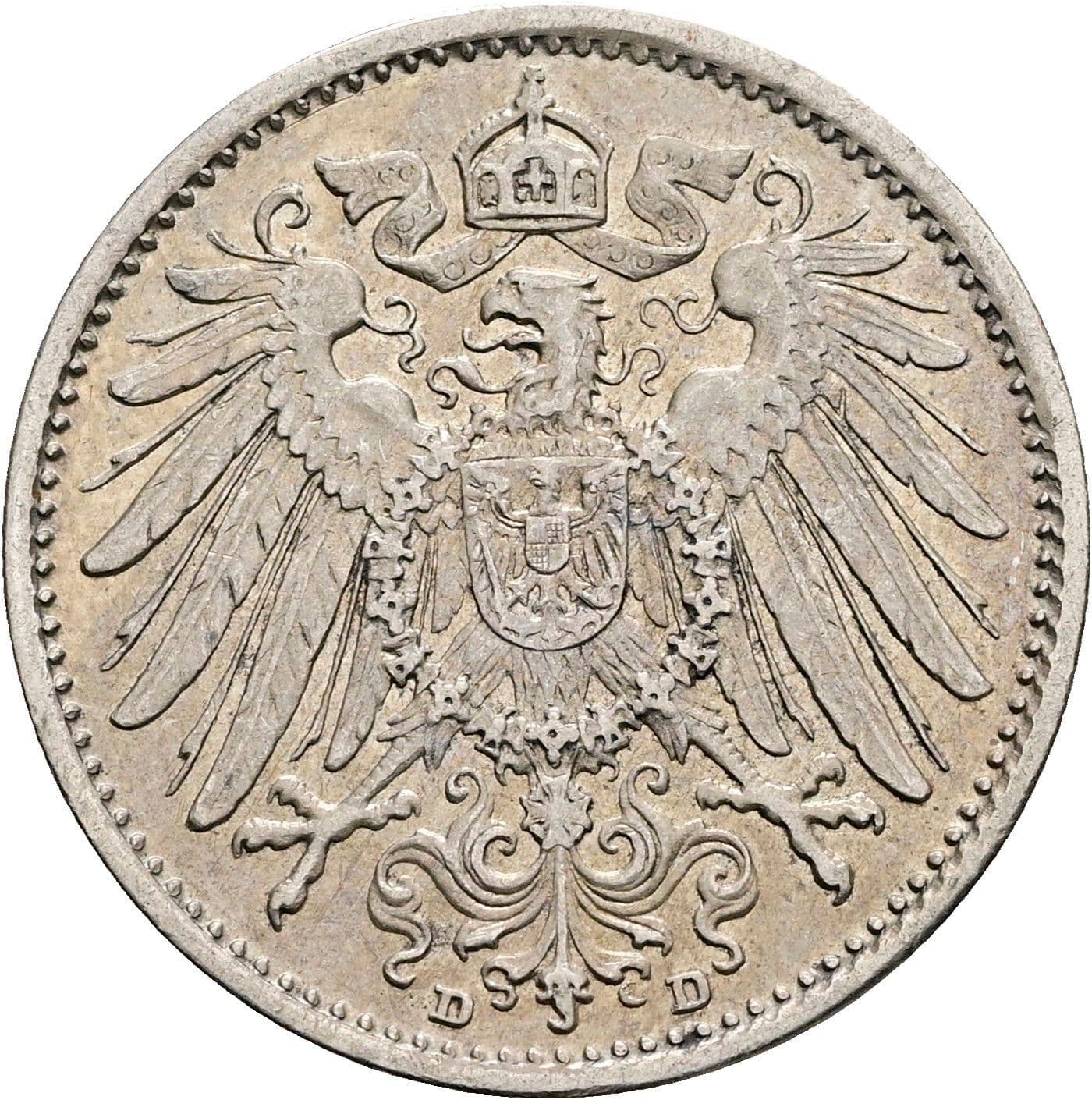1 Mark 1910 D – Rückseite