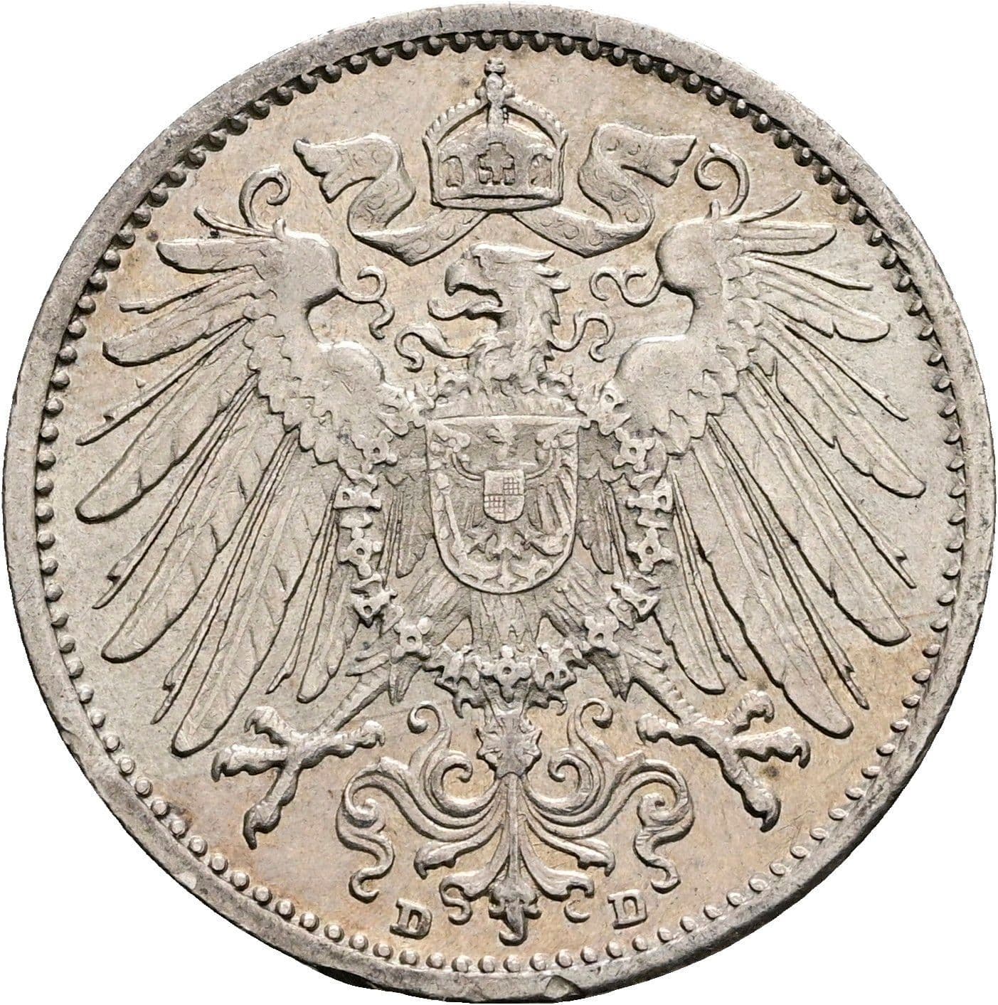 1 Mark 1907 D – Rückseite