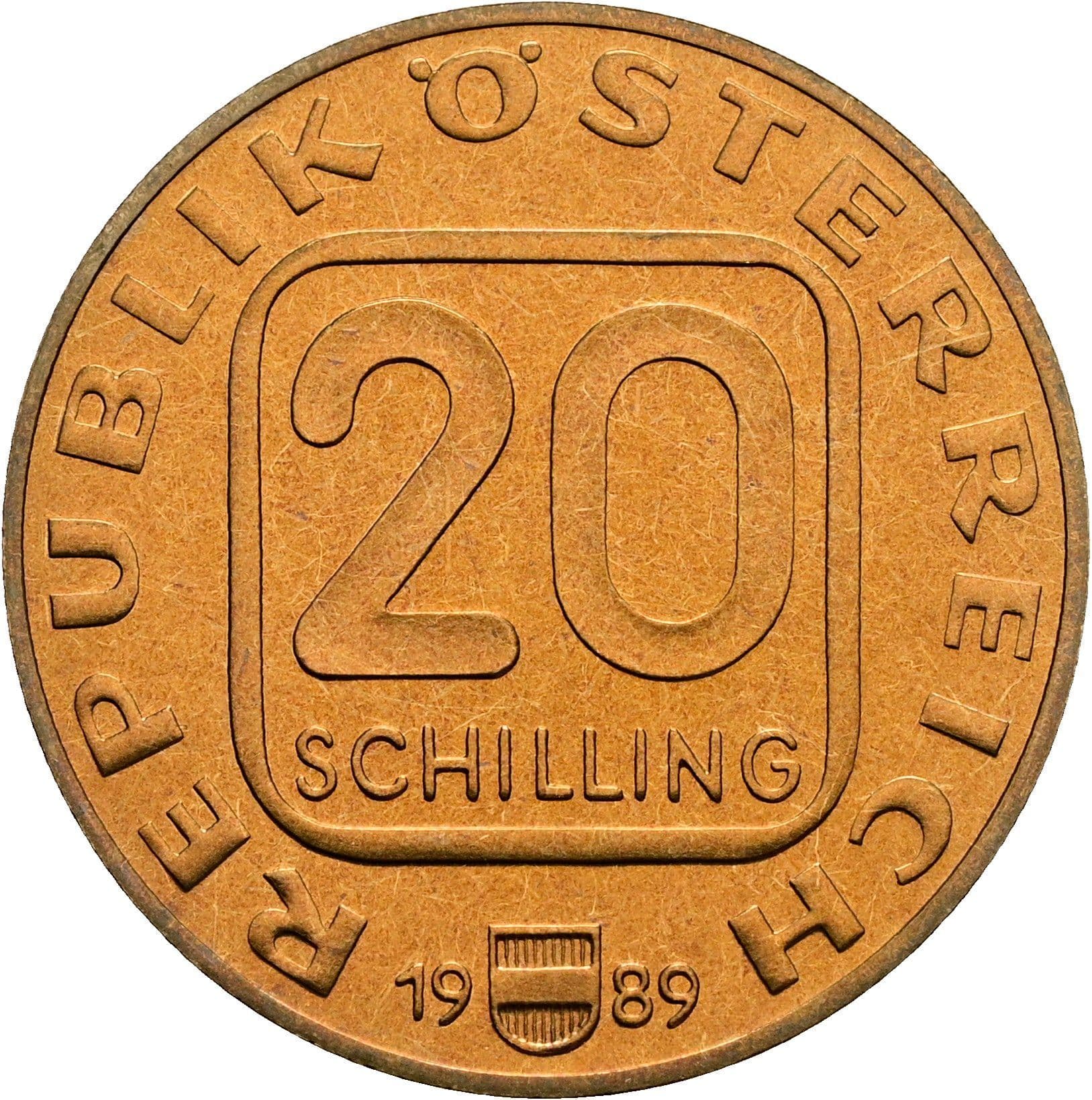 20 Schilling 1989 – Vorderseite