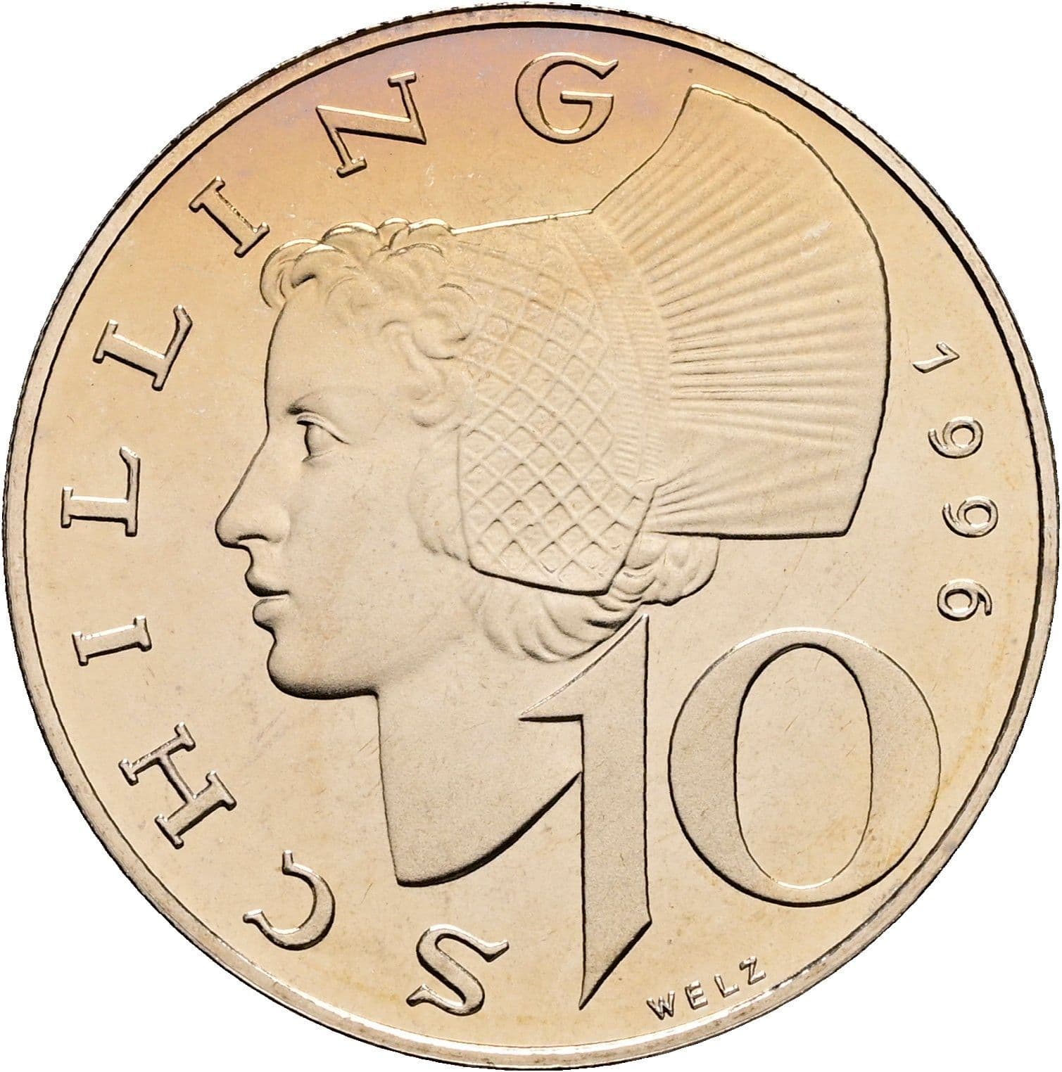 10 Schilling 1996 – Vorderseite