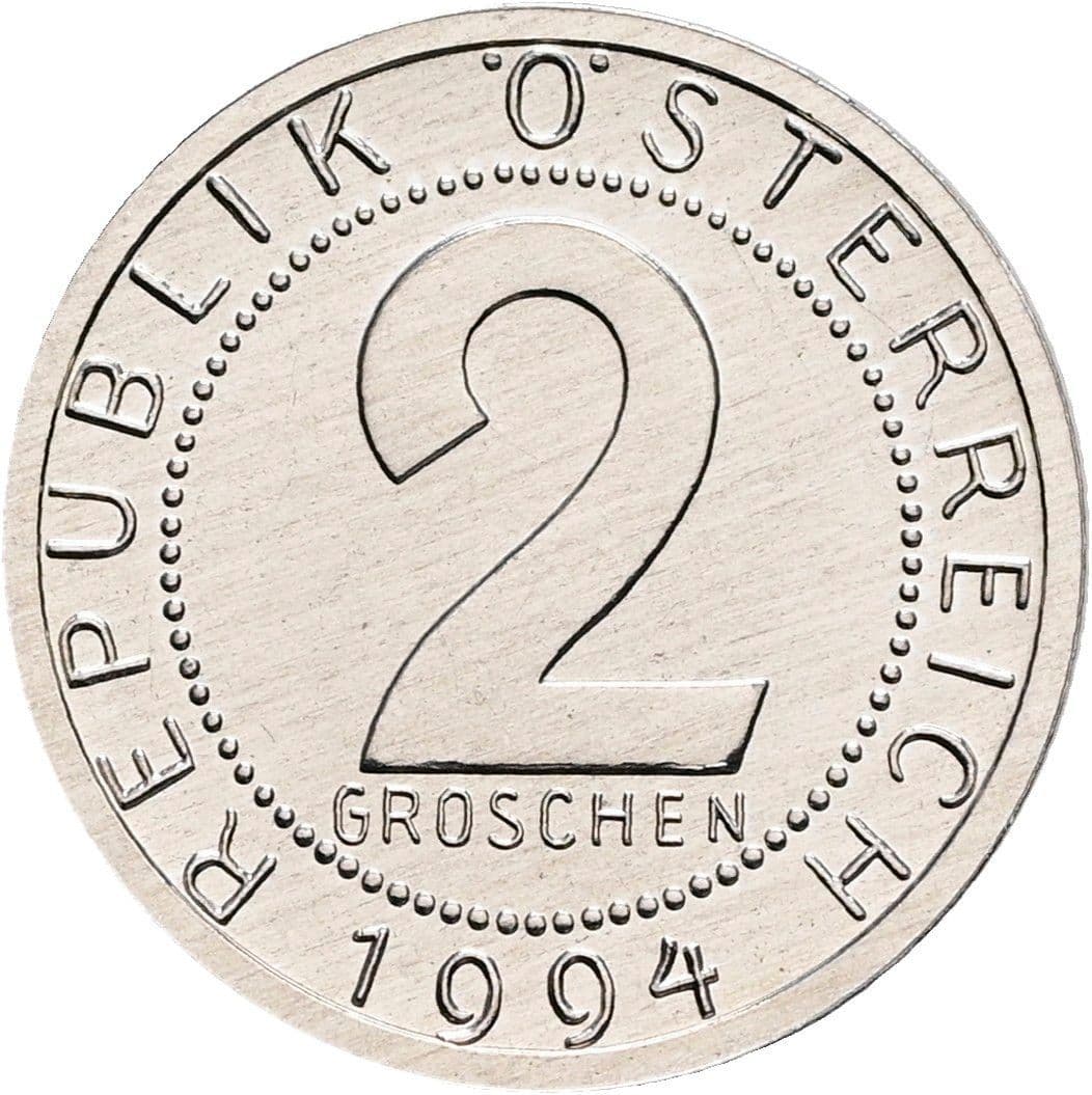 2 Groschen 1994 – Vorderseite