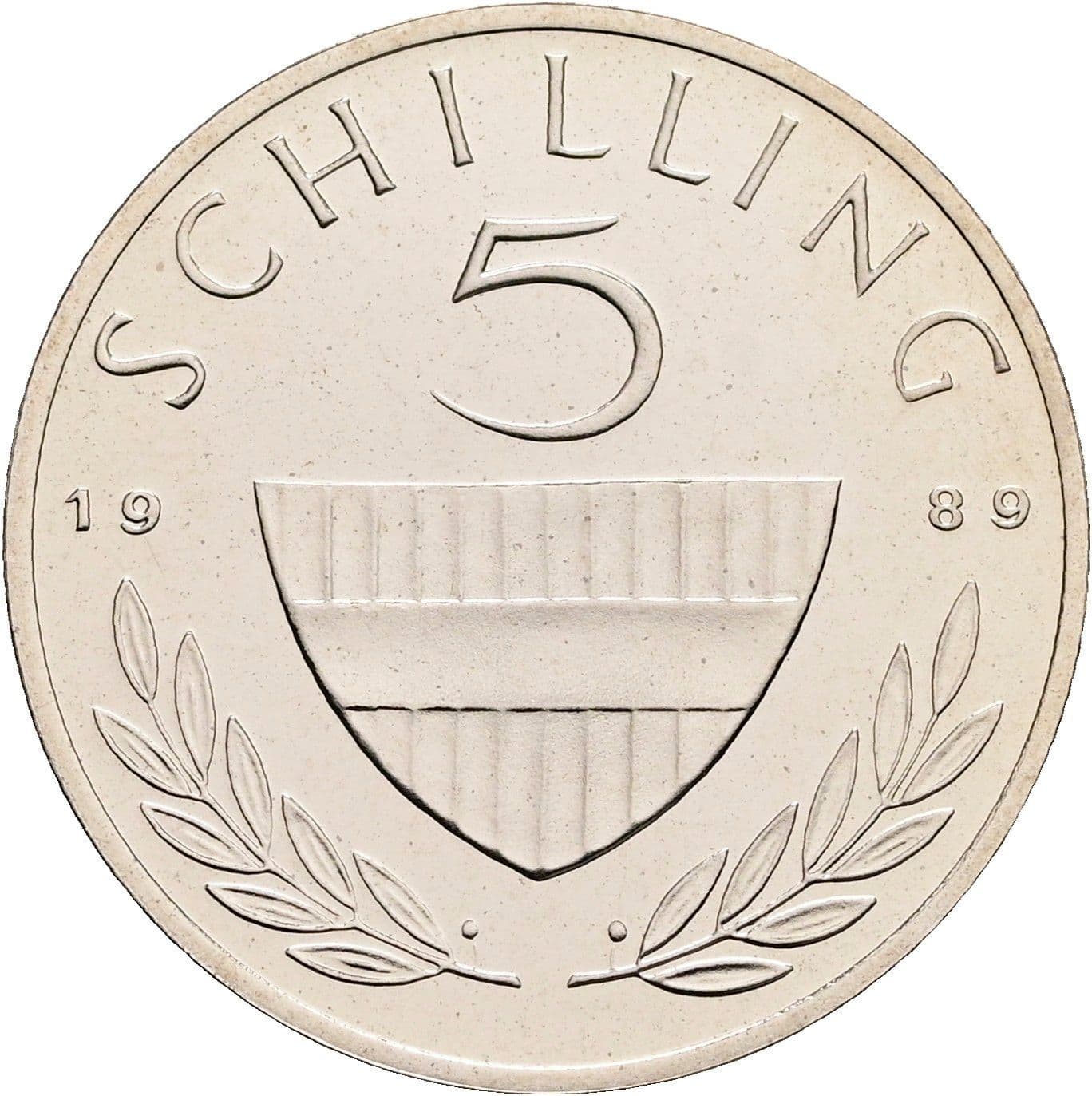5 Schilling 1989 – Vorderseite