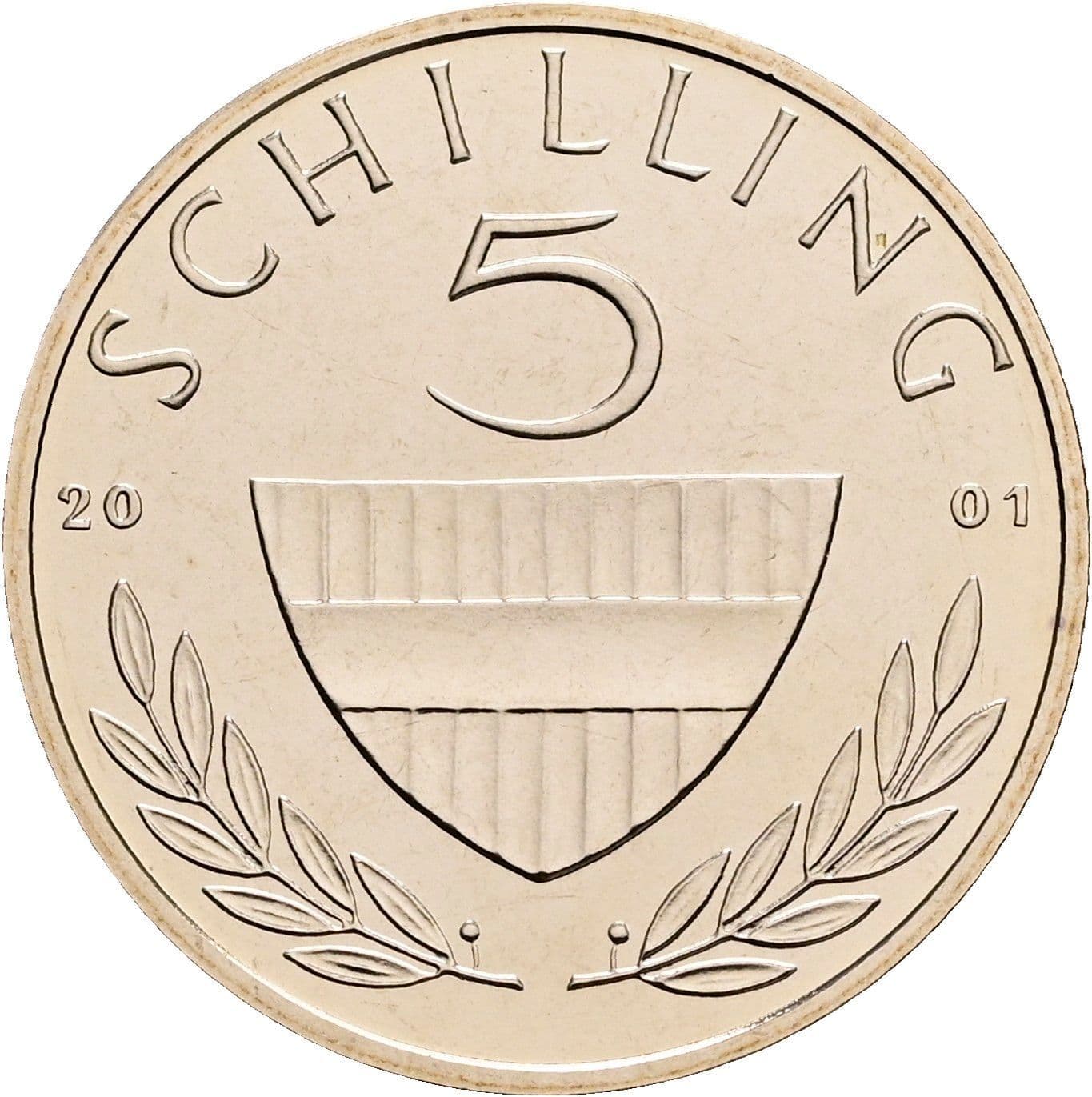 5 Schilling 2001 – Vorderseite
