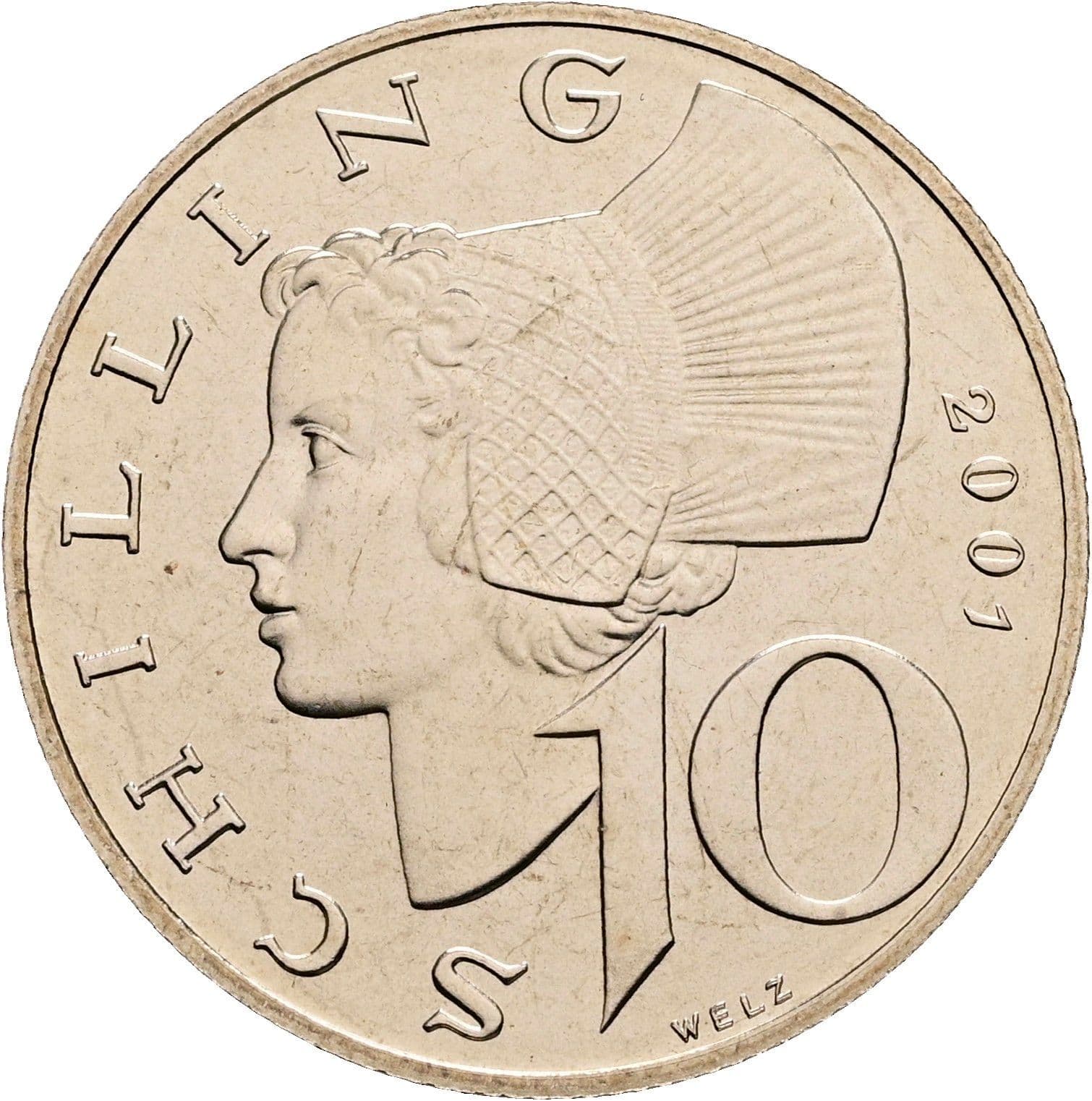10 Schilling 2001 – Vorderseite