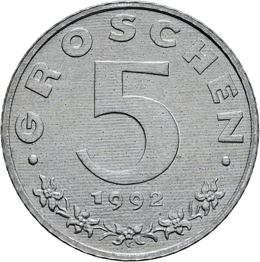 5 Groschen 1992 – Vorderseite