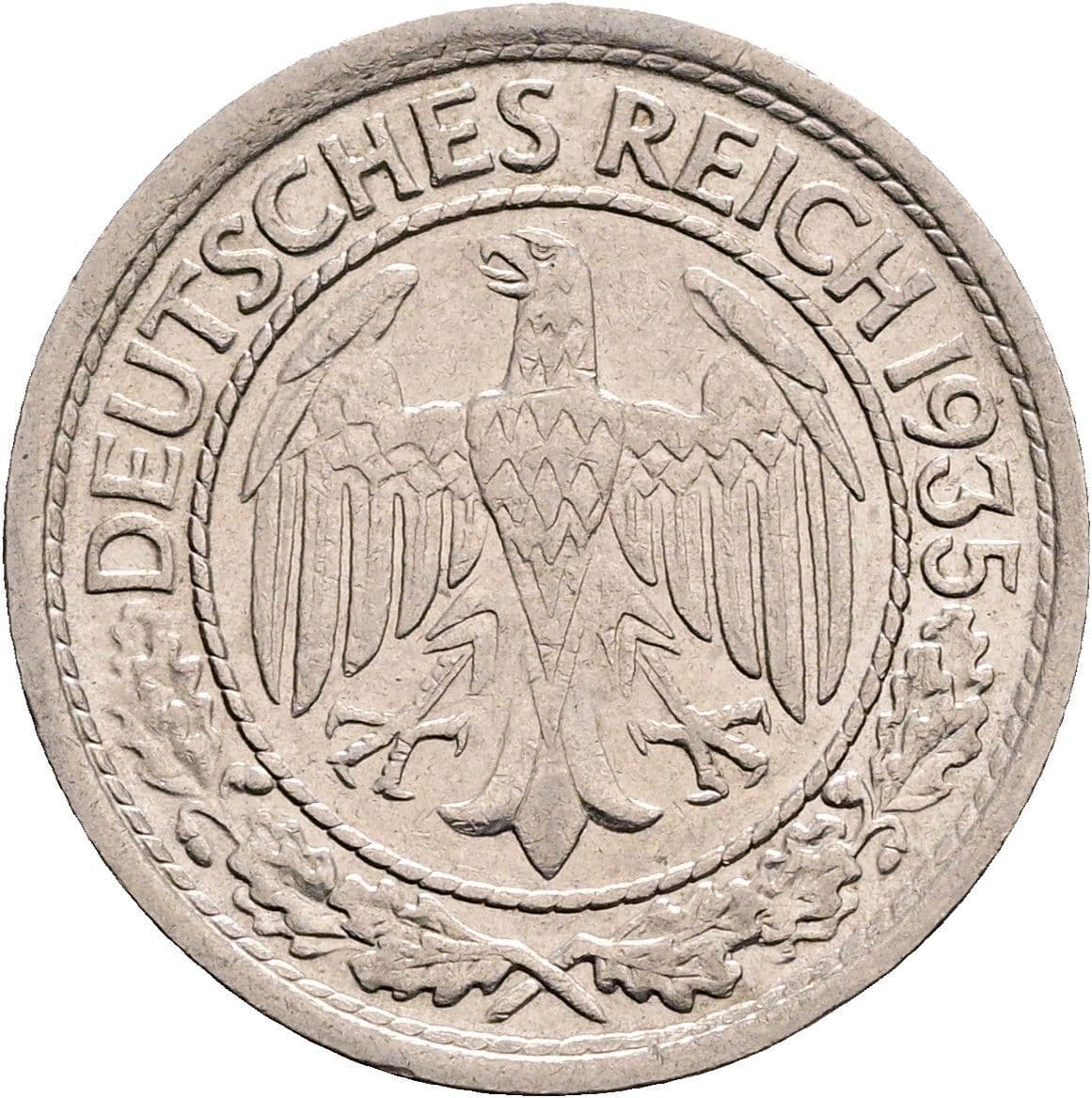 50 Reichspfennig 1935 F – Rückseite