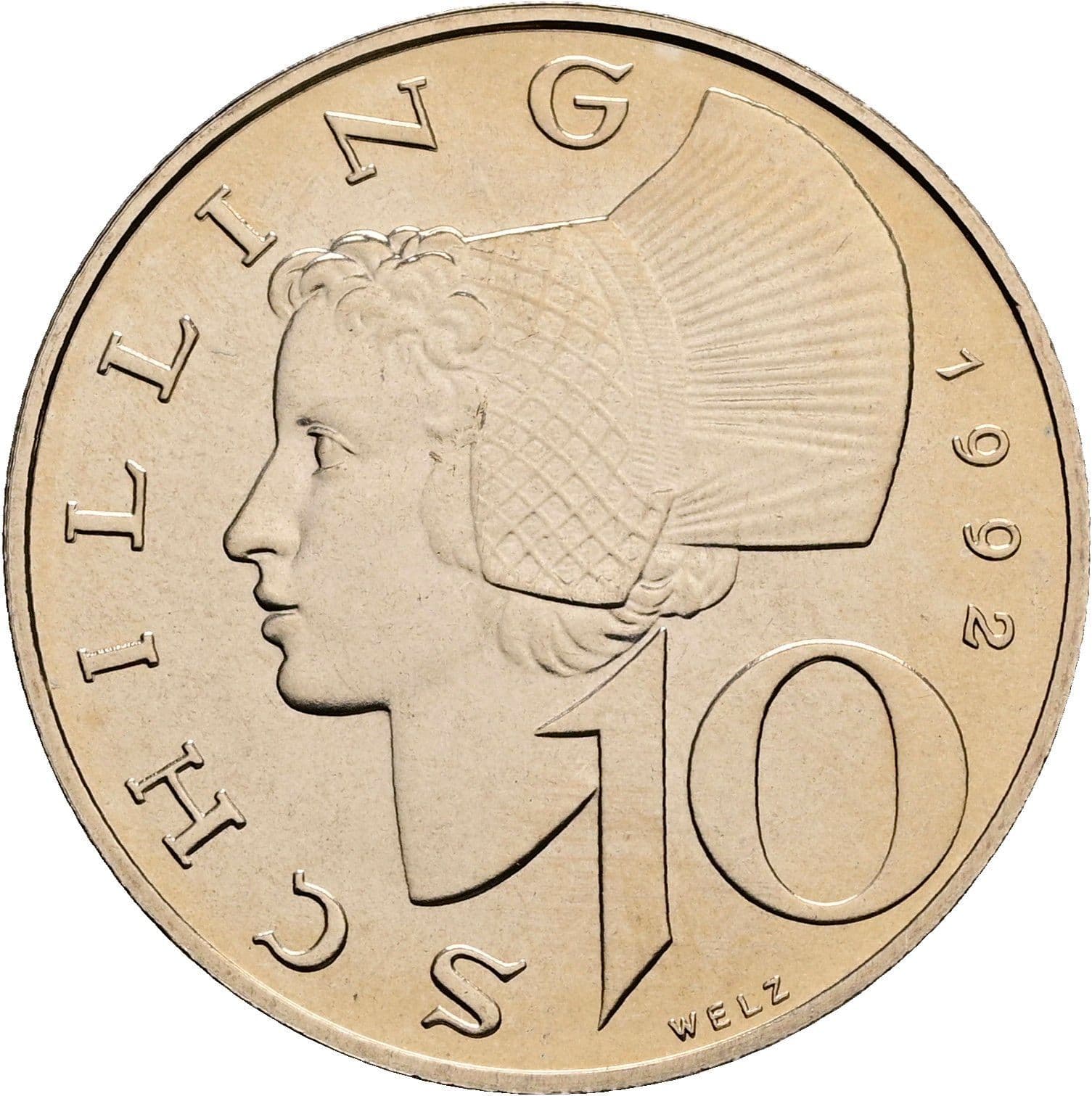 10 Schilling 1992 – Vorderseite